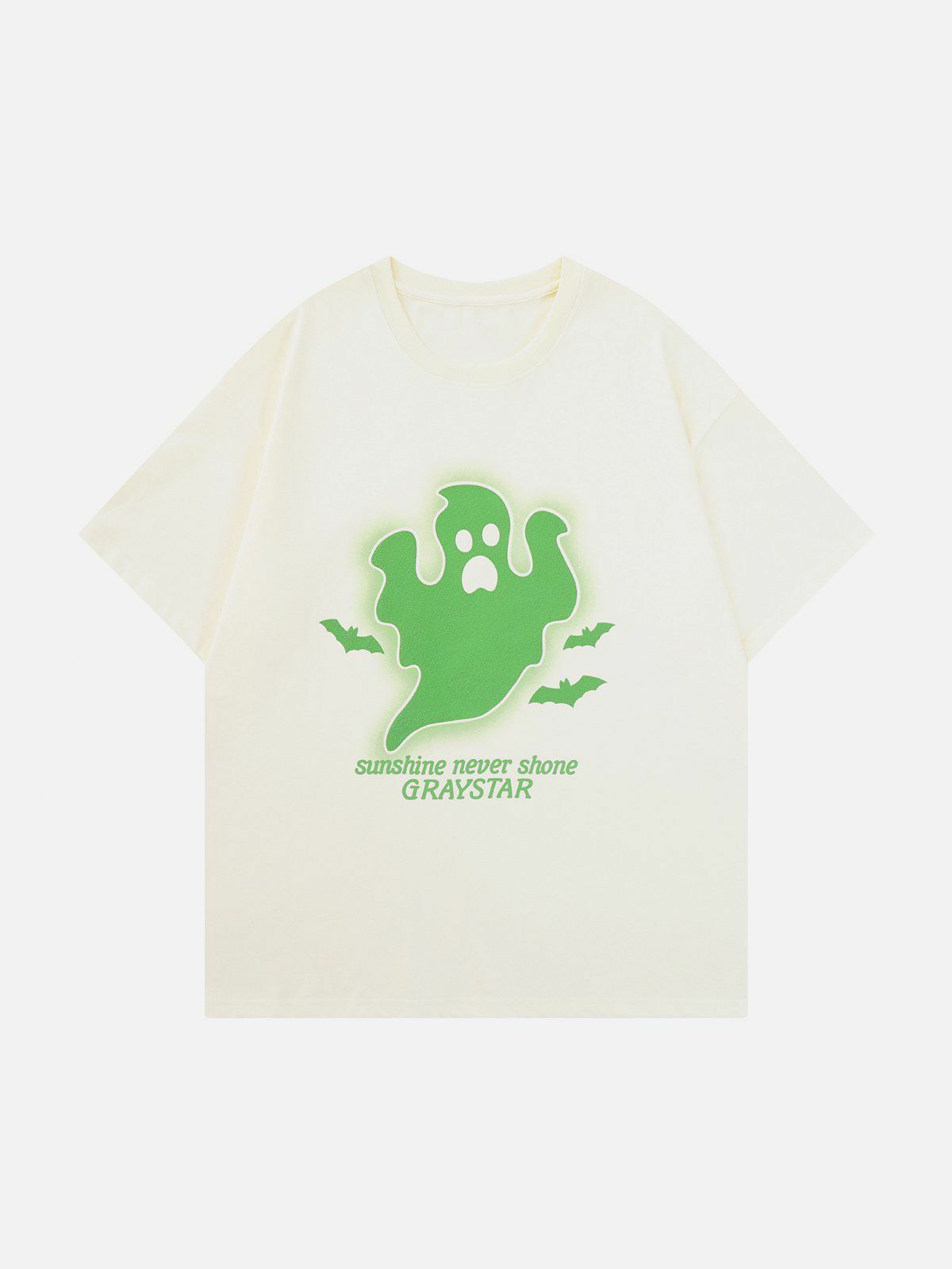 Y2K Ghost Textured Print Tee - Retro 90s Grunge Summer Outfit for Y2K Vibes