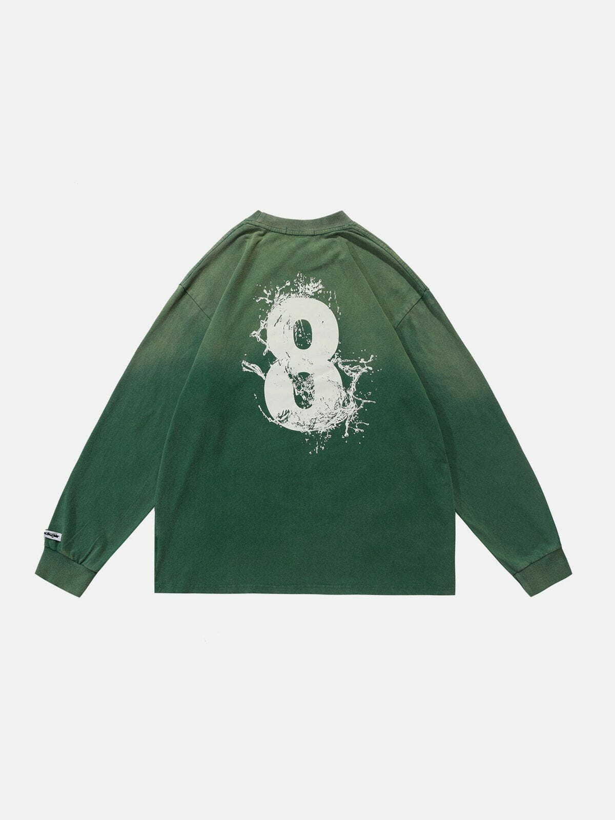 Y2K Gradient Washed Letter Print Sweatshirt - Retro 90s Grunge Style for Summer Outfits