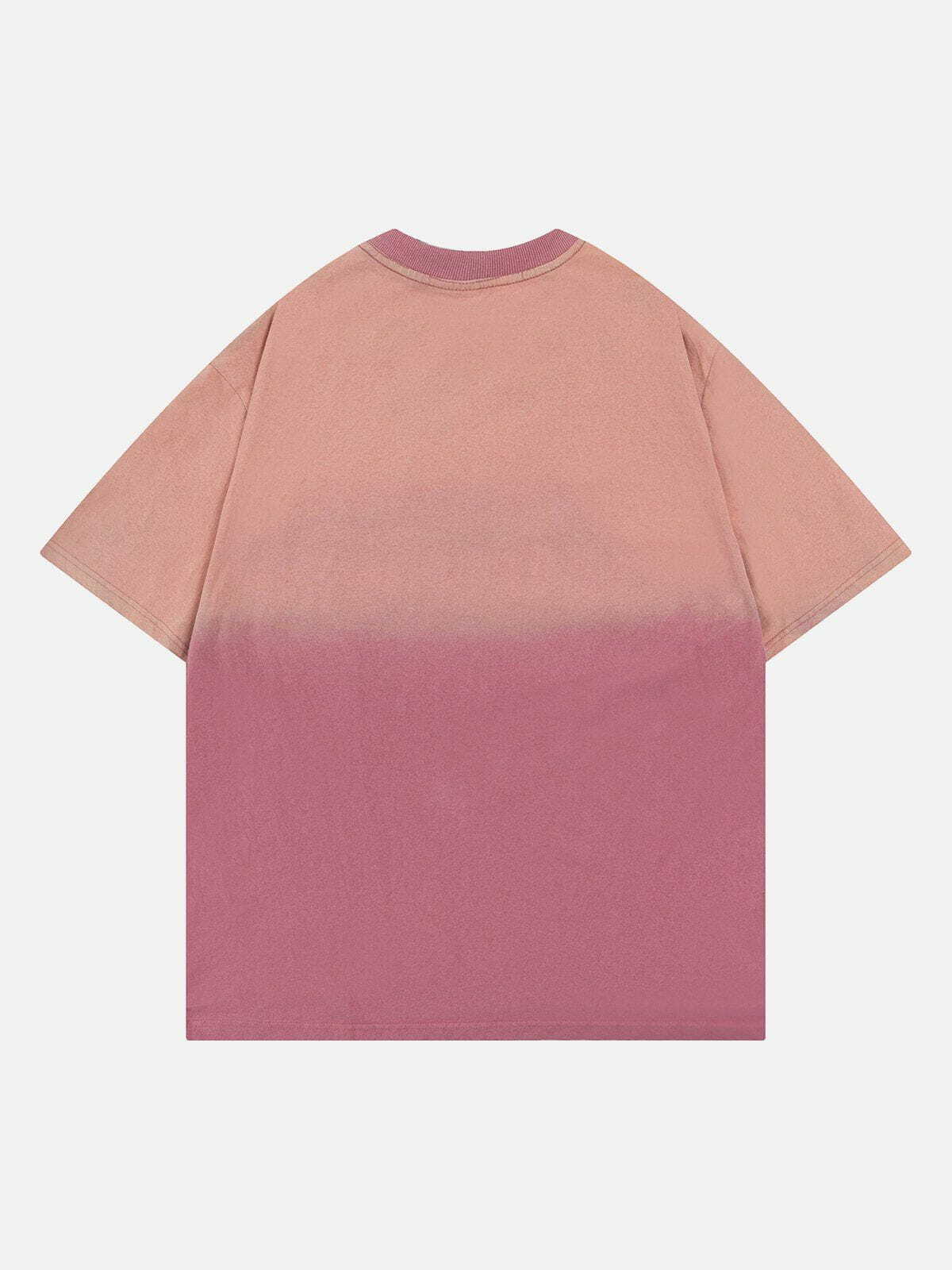 Y2K Gradient Washed Tee - Retro 90s Grunge Top for Summer Outfits & Party Vibes