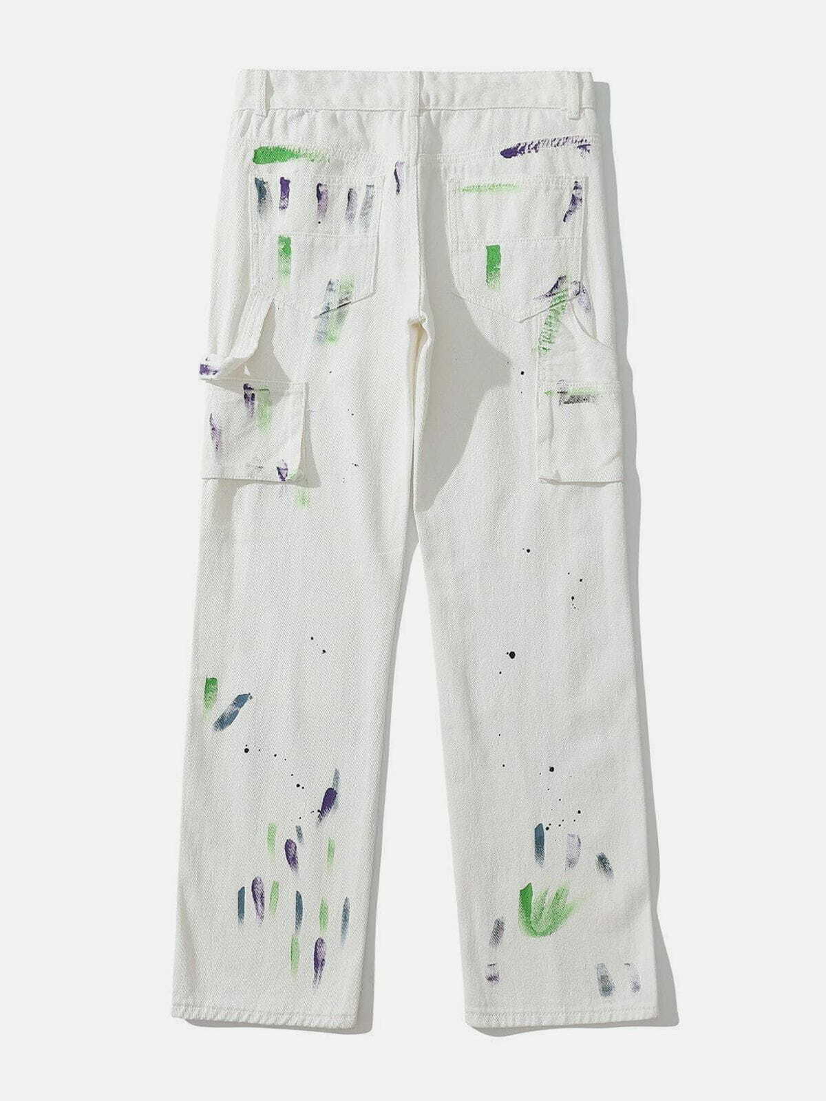 Y2K Graffiti Jeans: Retro 90s Grunge Outfit for Summer Parties & Club Nights