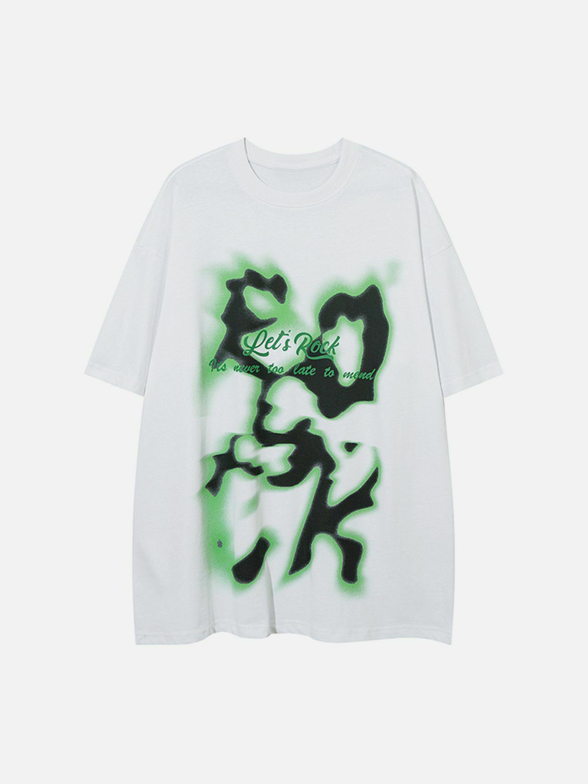 Y2K Graffiti Print Tee - Retro 90s Grunge Top for Summer Parties & Casual Outfits