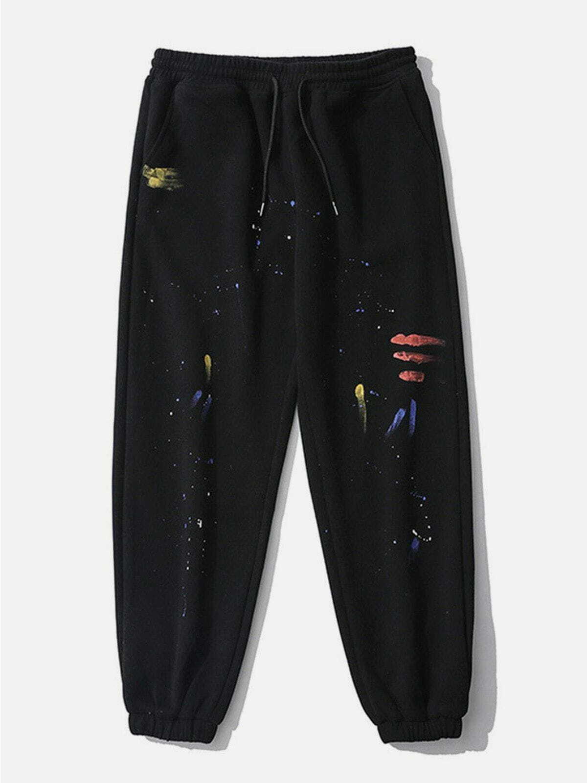 Y2K Graffiti Track Pants - Retro 90s Grunge Outfit for Summer Parties & Casual Looks