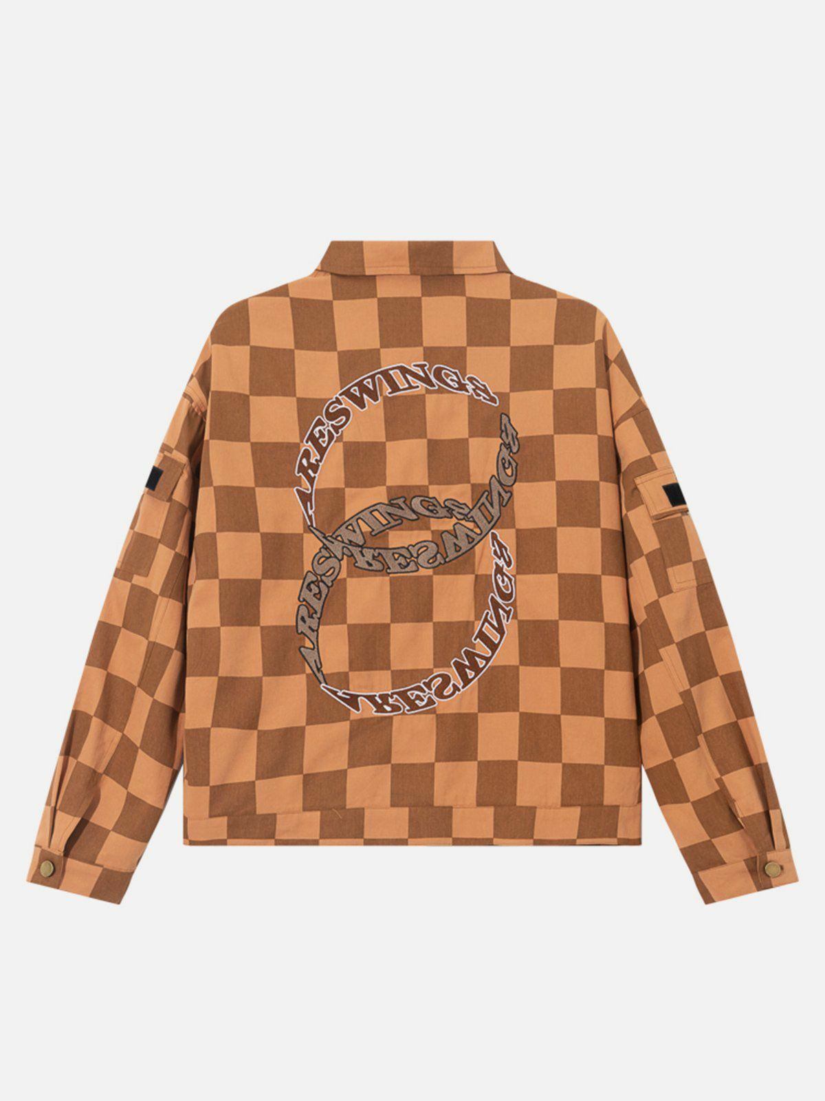 Y2K Graphic Checkerboard Jacket - Retro 90s Grunge Outfit for Summer Parties & Festivals