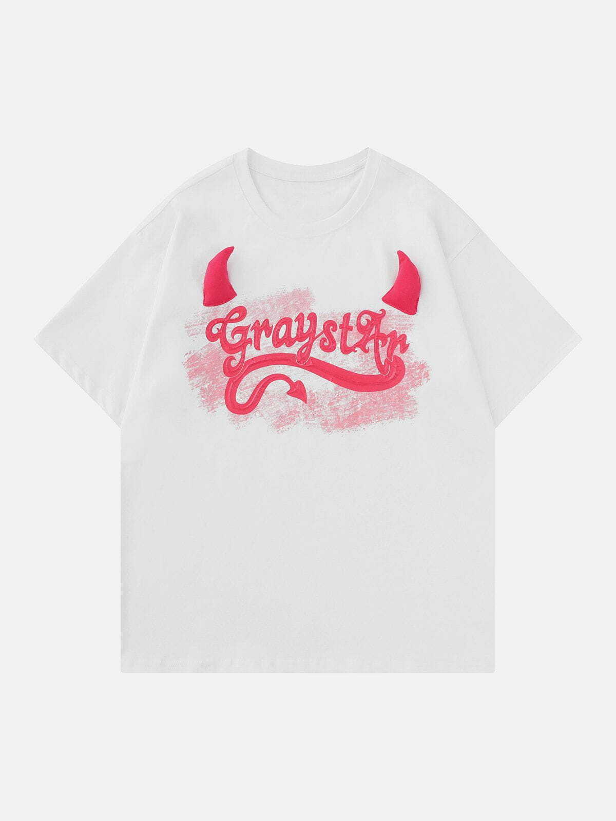 Y2K Grunge 3D Devil's Corner Graphic Tee - Retro 90s Summer Outfit for Y2K Vibes