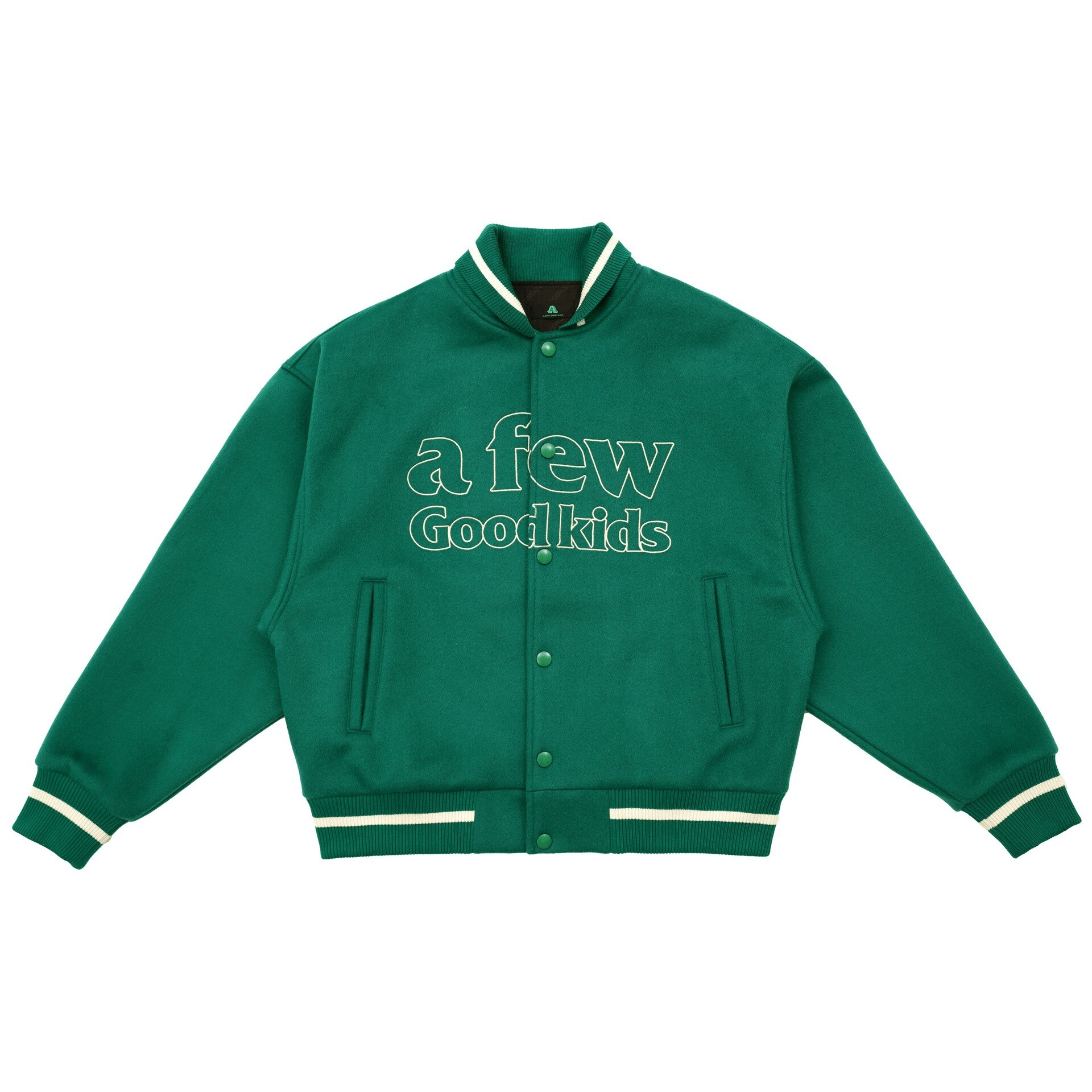 Y2K Grunge AFGK Green College Jacket - Retro 90s Fashion for Summer Parties & Outfits