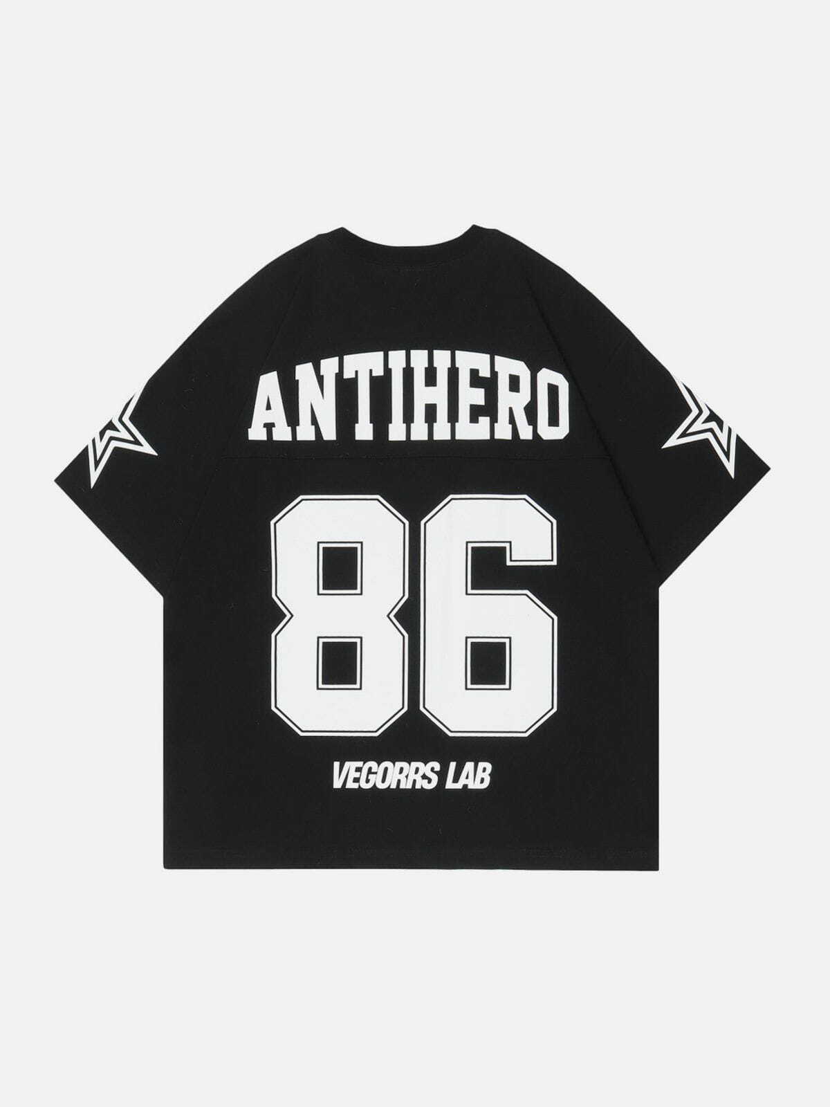 Y2K Grunge ANTIHERO Numbers Graphic Tee - Retro 90s Summer Outfit for Y2K Vibes