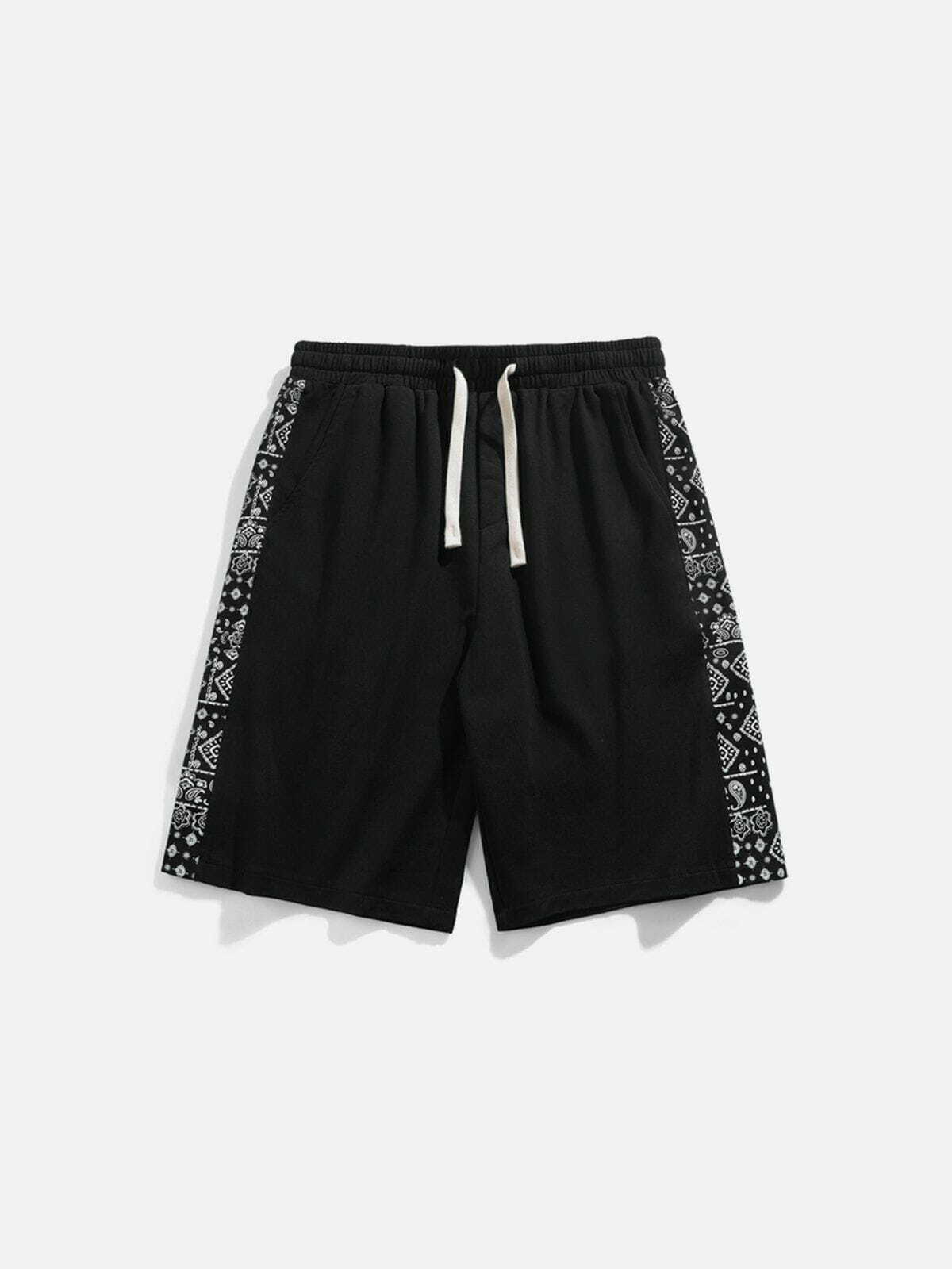 Y2K Grunge Bandana Drawstring Shorts - Retro 90s Summer Outfit for Y2K Vibes