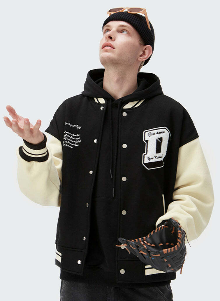 Y2K Grunge Baseball Jacket - Retro 90s Fashion for Summer Parties & Club Outfits