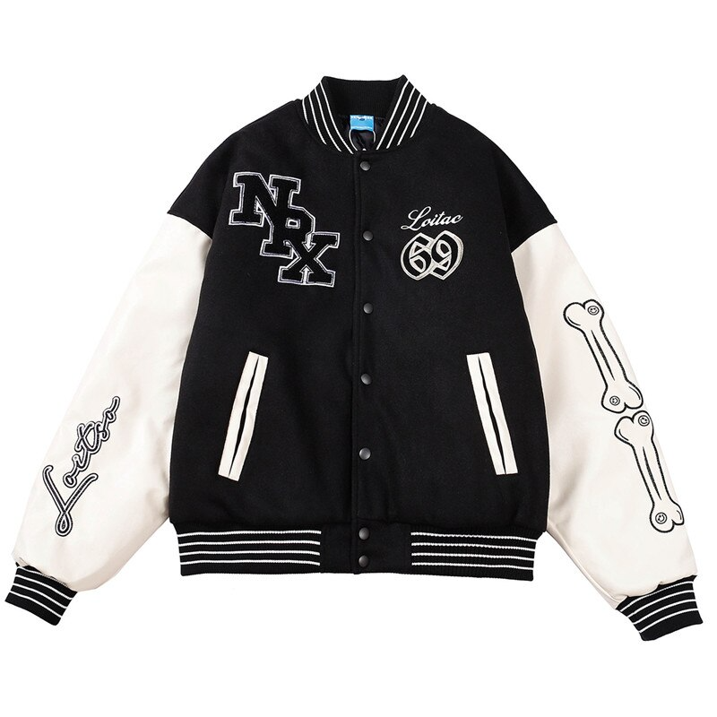 Y2K Grunge Baseball Jacket - Retro 90s Fashion, Summer Outfits, Y2K Party Style