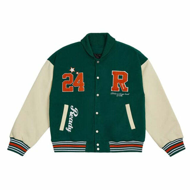 Y2K Grunge Baseball Jacket - Retro 90s Summer Outfit, Perfect for Parties & Festivals