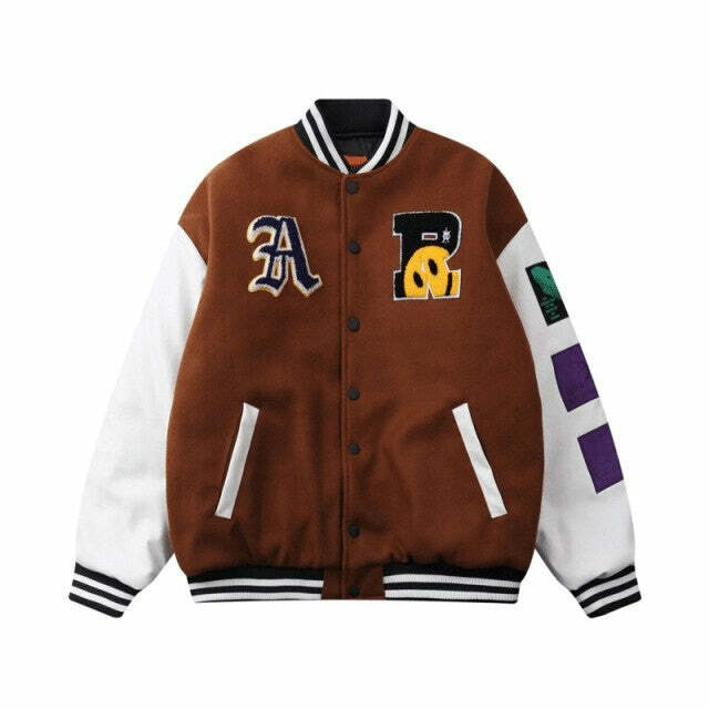 Y2K Grunge Baseball Jacket - Retro 90s Summer Outfit, Perfect for Y2K Parties & Clubbing