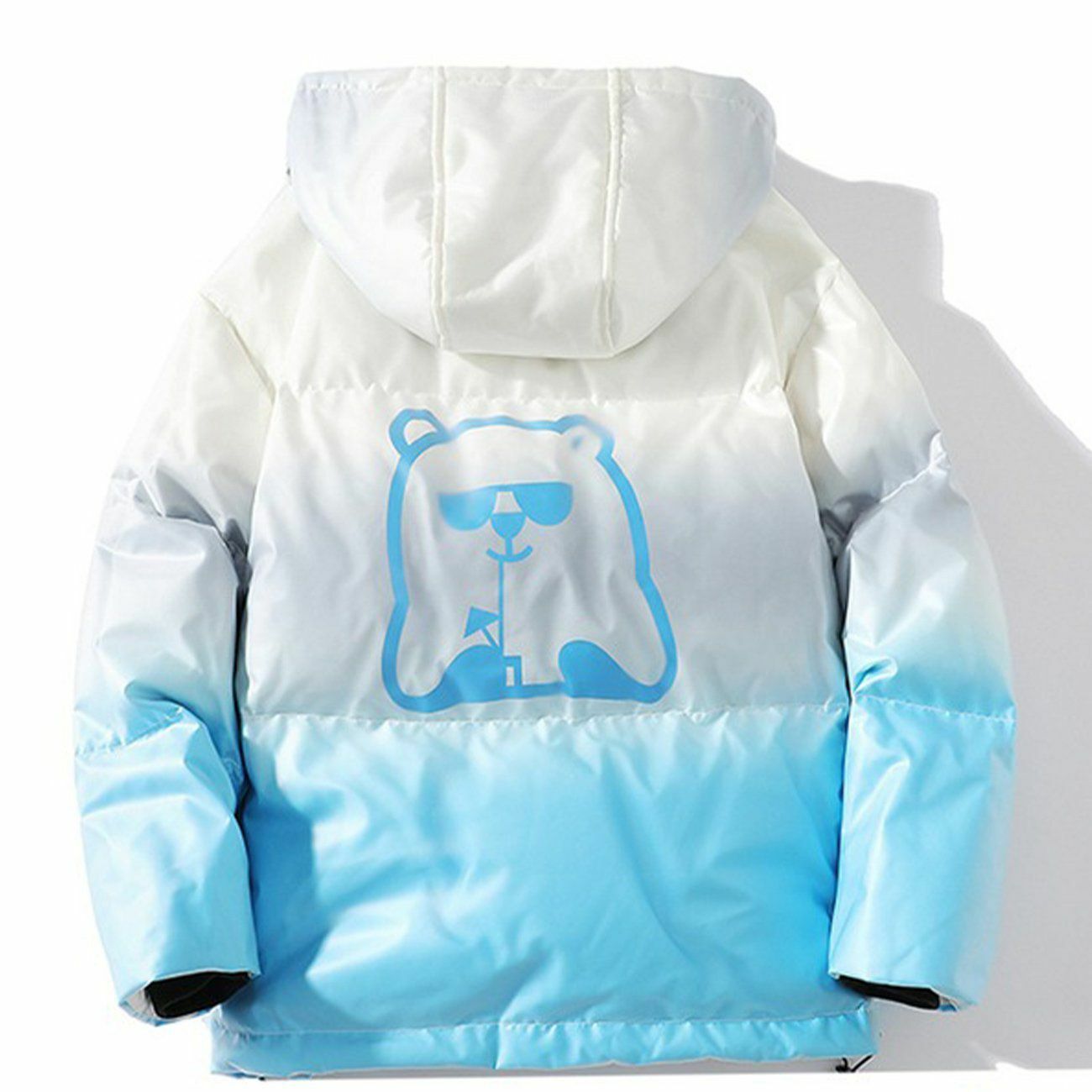 Y2K Grunge Bear Hood Winter Coat - Retro 90s Fashion for Y2K Summer & Party Outfits