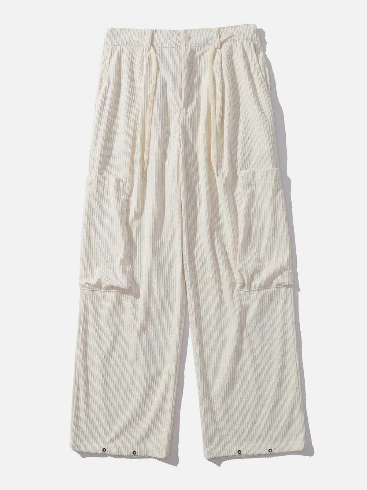 Y2K Grunge Big Pocket Corduroy Pants - Retro 90s Summer Outfit for Y2K Style Lovers