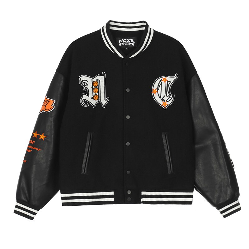 Y2K Grunge Black Basketball Jacket - Retro 90s Fashion for Summer Parties & Outfits