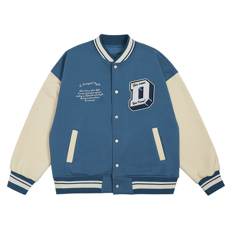 Y2K Grunge Blue DHORM Baseball Jacket - Retro 90s Summer Outfit for Y2K Vibes