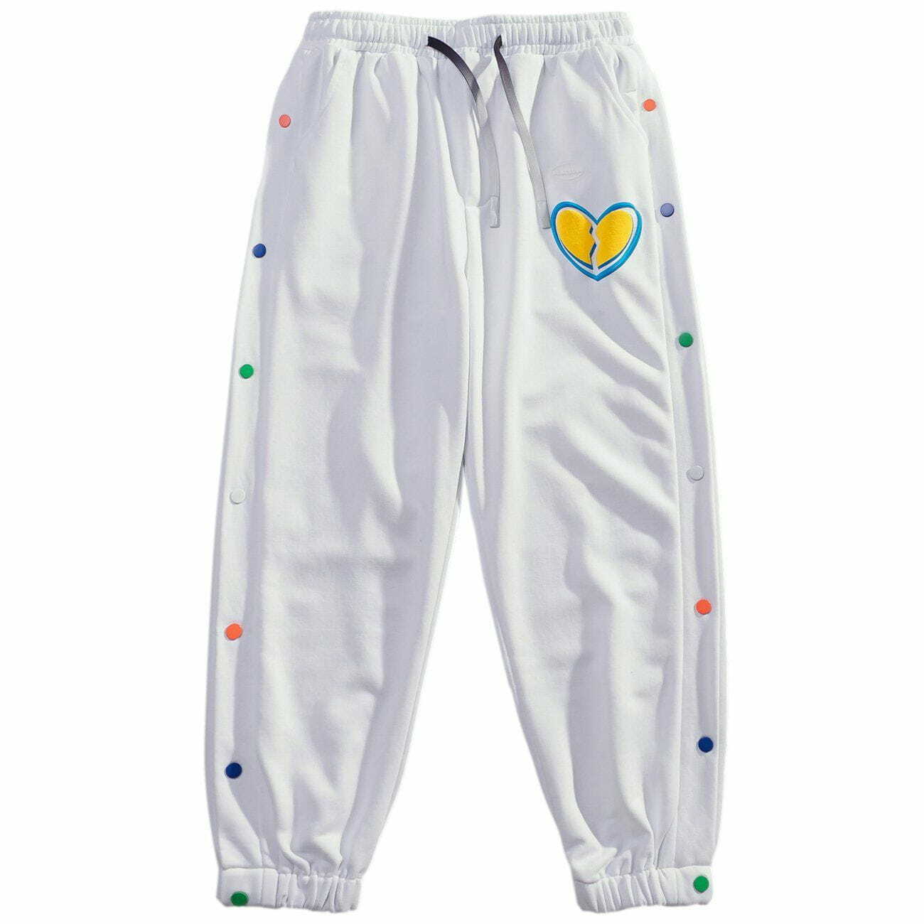 Y2K Grunge Broken Heart Print Sweatpants - Retro 90s Summer Outfit for Y2K Vibes