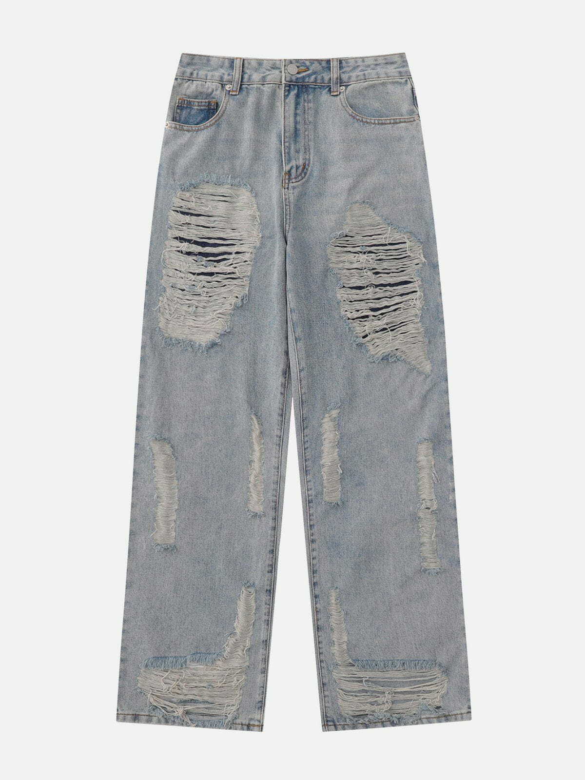 Y2K Grunge Broken Holes Jeans - Retro 90s Summer Outfit for Y2K Party & Club Vibes