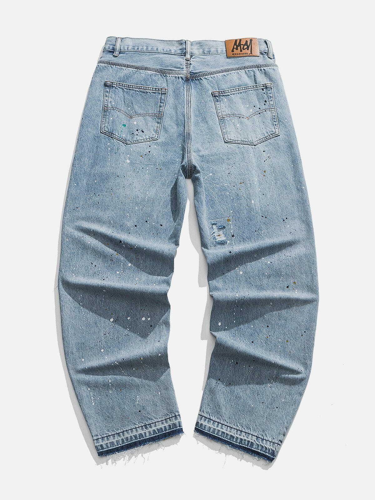 Y2K Grunge Broken Holes Jeans - Retro 90s Summer Outfit for Y2K Party & Club Vibes