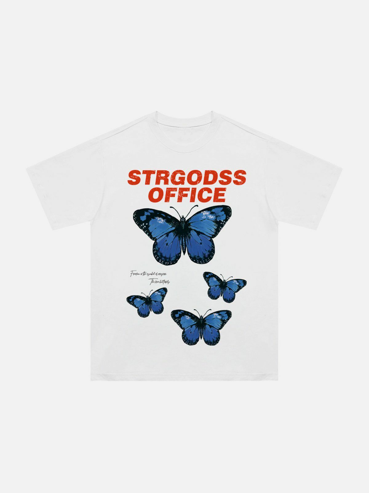 Y2K Grunge Butterfly Cracked Print Tee - Retro 90s Summer Outfit for Y2K Vibes