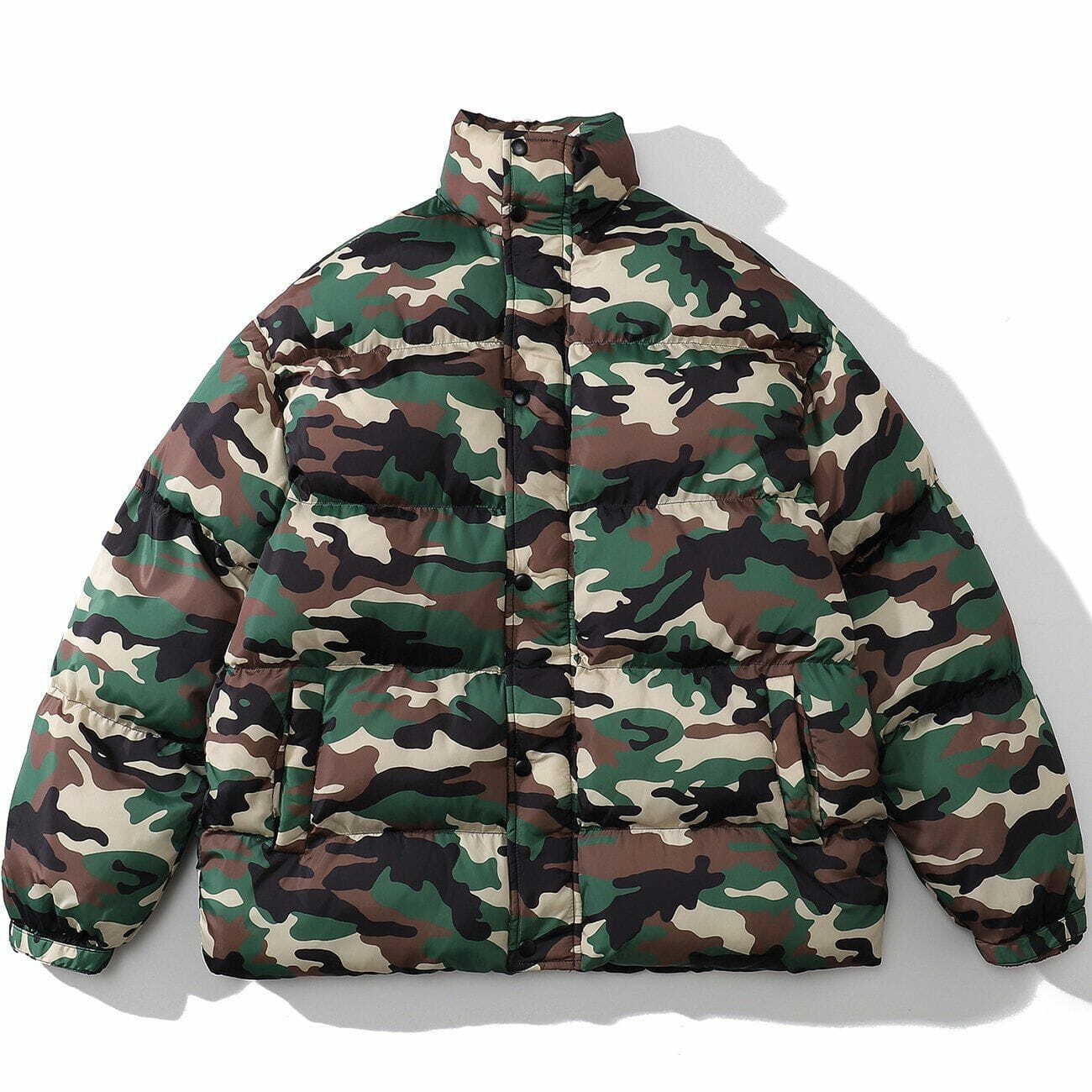 Y2K Grunge Camouflage Winter Coat - Retro 90s Fashion for Y2K Party & Summer Outfits