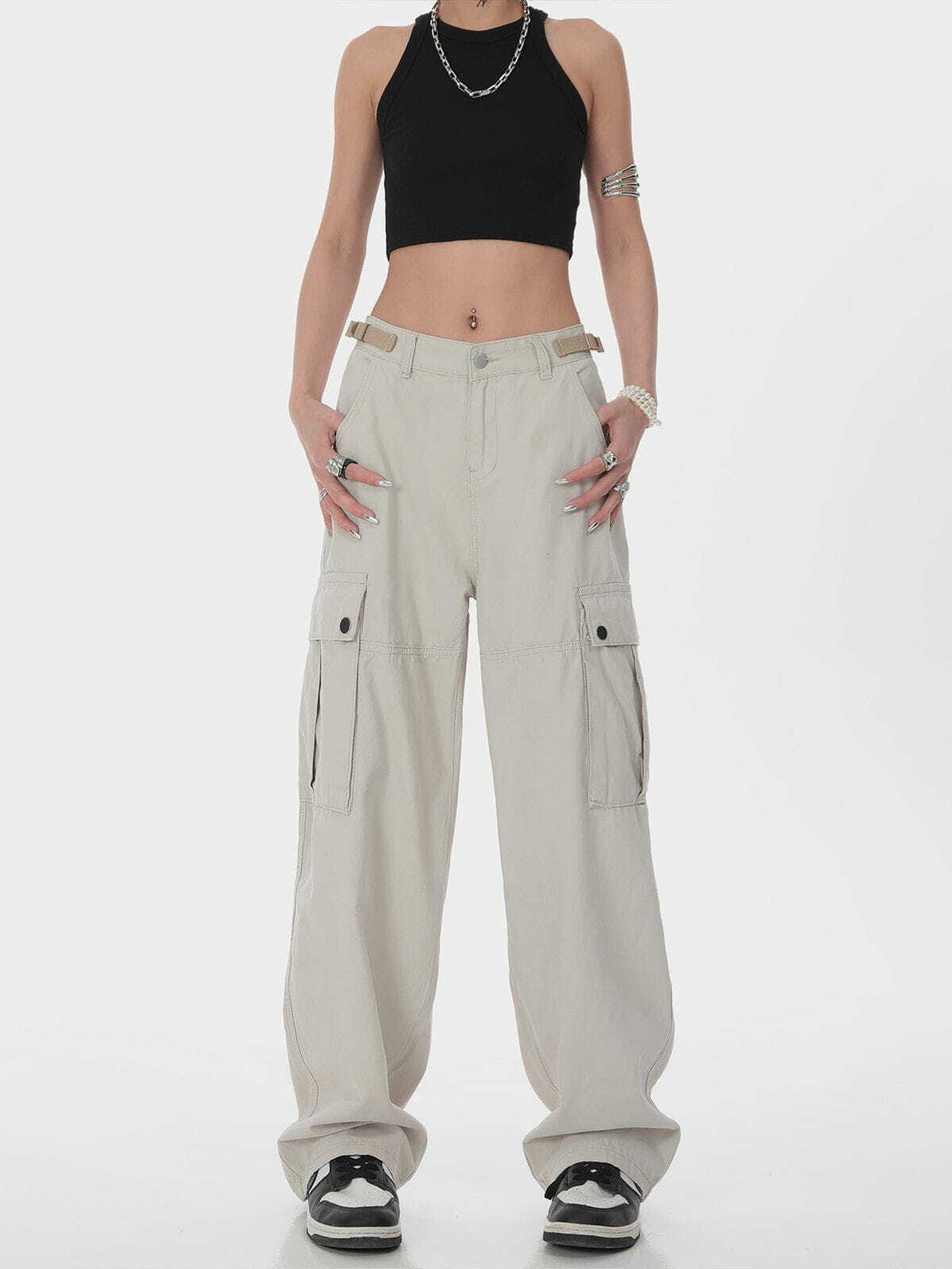 Y2K Grunge Cargo Pants - Retro 90s Hip Hop Style for Summer Outfits & Party Looks