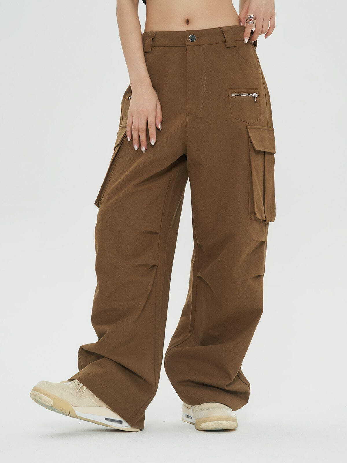 Y2K Grunge Cargo Pants with Large Pockets - Retro 90s Summer Outfit Essential