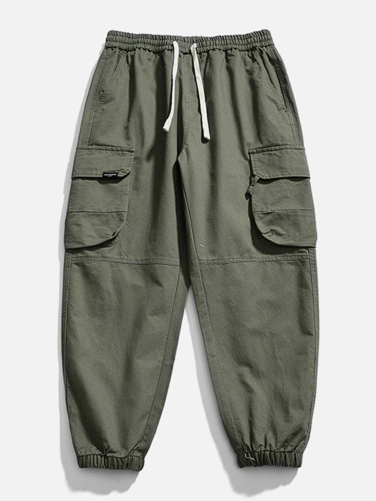 Y2K Grunge Cargo Pants with Large Pockets - Retro 90s Summer Outfit for Women