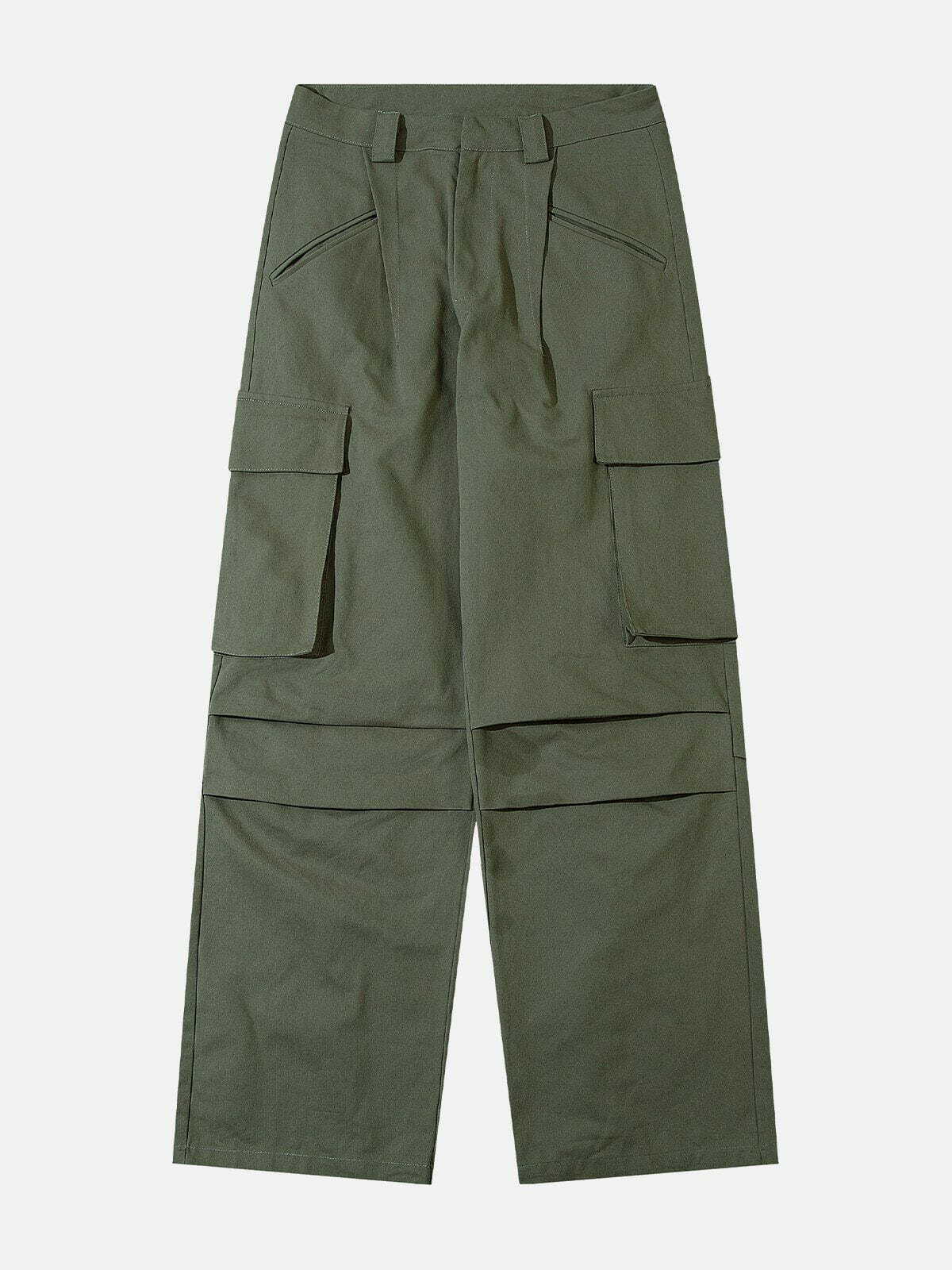 Y2K Grunge Cargo Pants with Large Pockets - Retro 90s Summer Outfit for Women