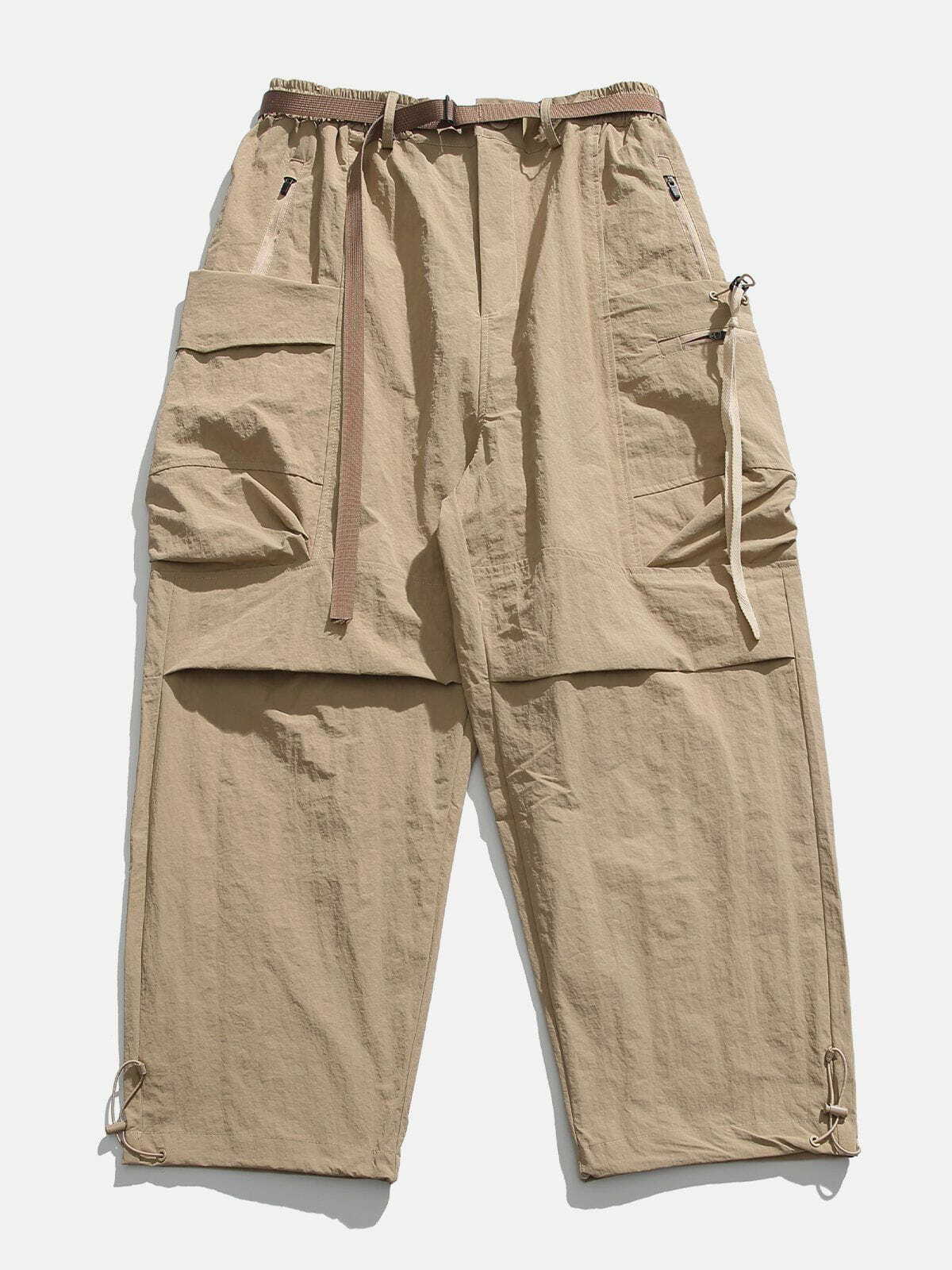 Y2K Grunge Cargo Pants with Large Pockets - Retro 90s Summer Outfit for Women