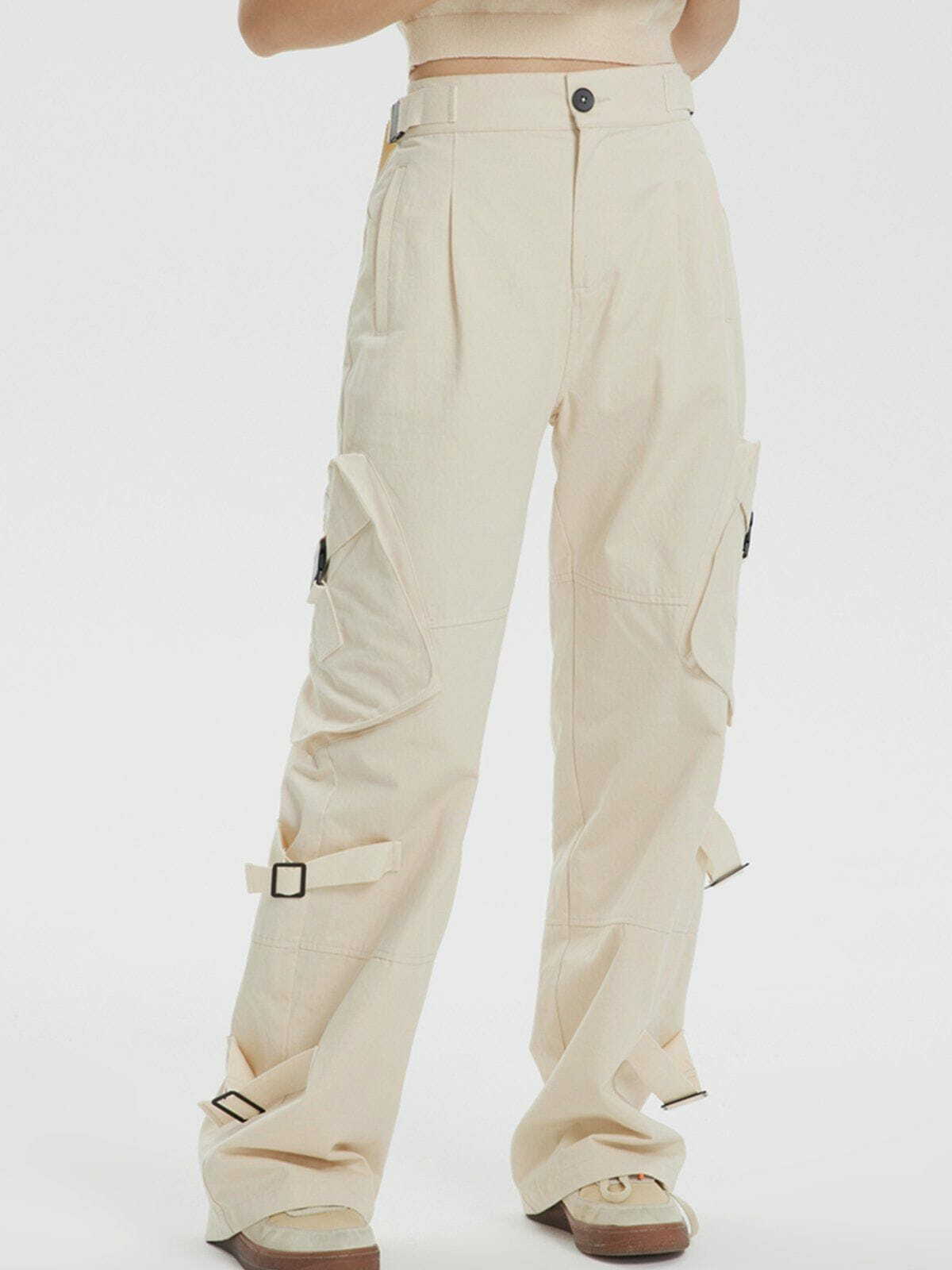 Y2K Grunge Cargo Pants with Large Pockets - Retro 90s Summer Outfit for Women