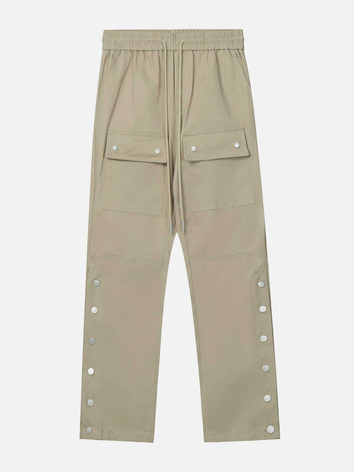 Y2K Grunge Cargo Pants with Multiple Pockets - Retro 90s Summer Outfit Essential