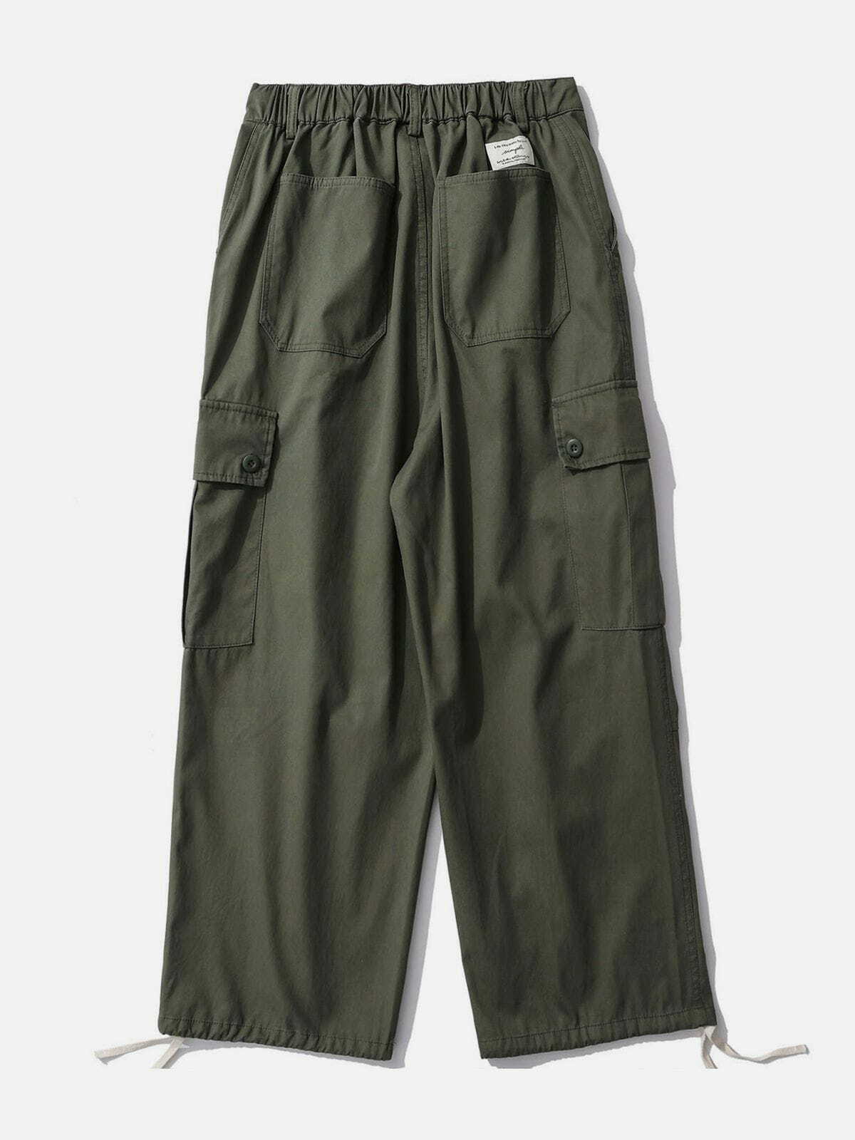 Y2K Grunge Cargo Pants with Multiple Pockets - Retro 90s Summer Outfit Essential