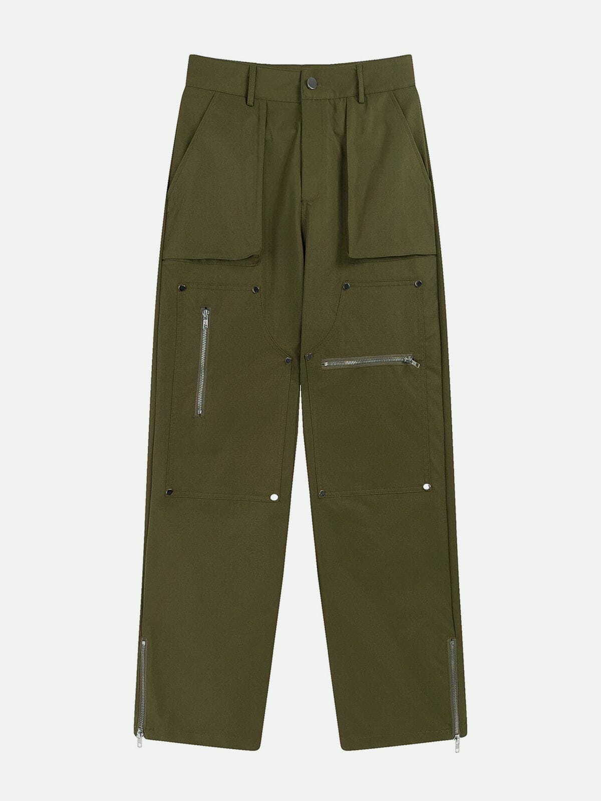 Y2K Grunge Cargo Pants with Multiple Pockets - Retro 90s Summer Outfit Essential