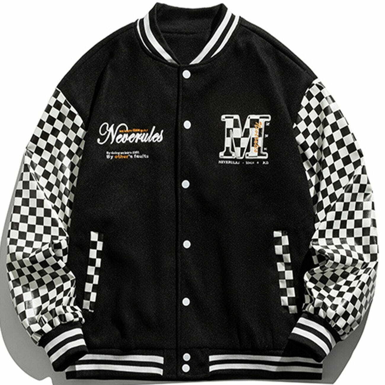 Y2K Grunge Checkerboard Jacket - Retro 90s Summer Outfit, Y2K Party & Club Style