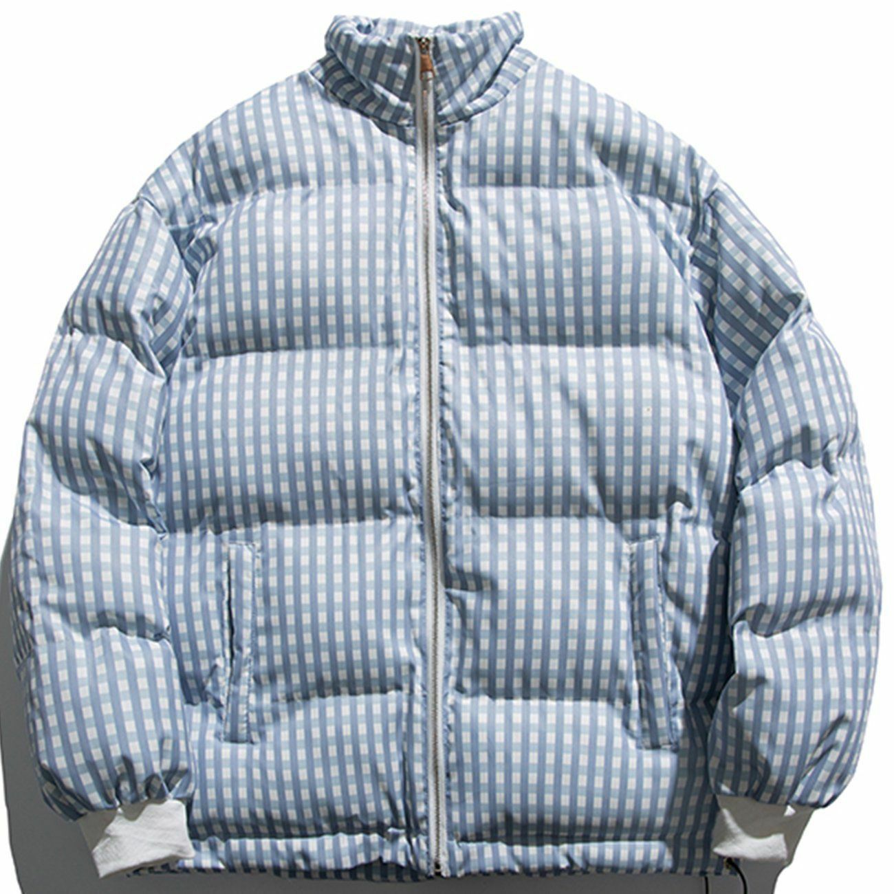 Y2K Grunge Checkered Winter Coat - Retro 90s Fashion for Y2K Outfits & Parties