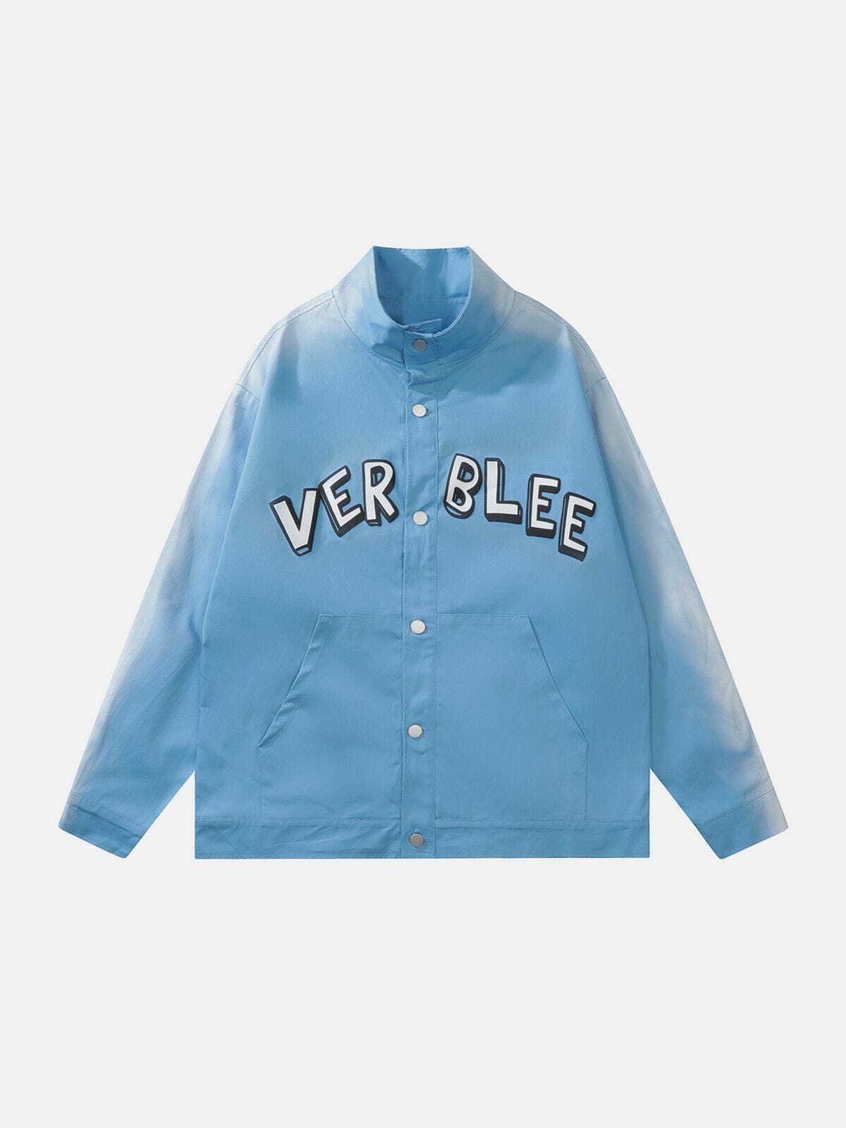 Y2K Grunge Cloud Jacket with Gradient Sleeves - Retro 90s Summer Outfit Essential