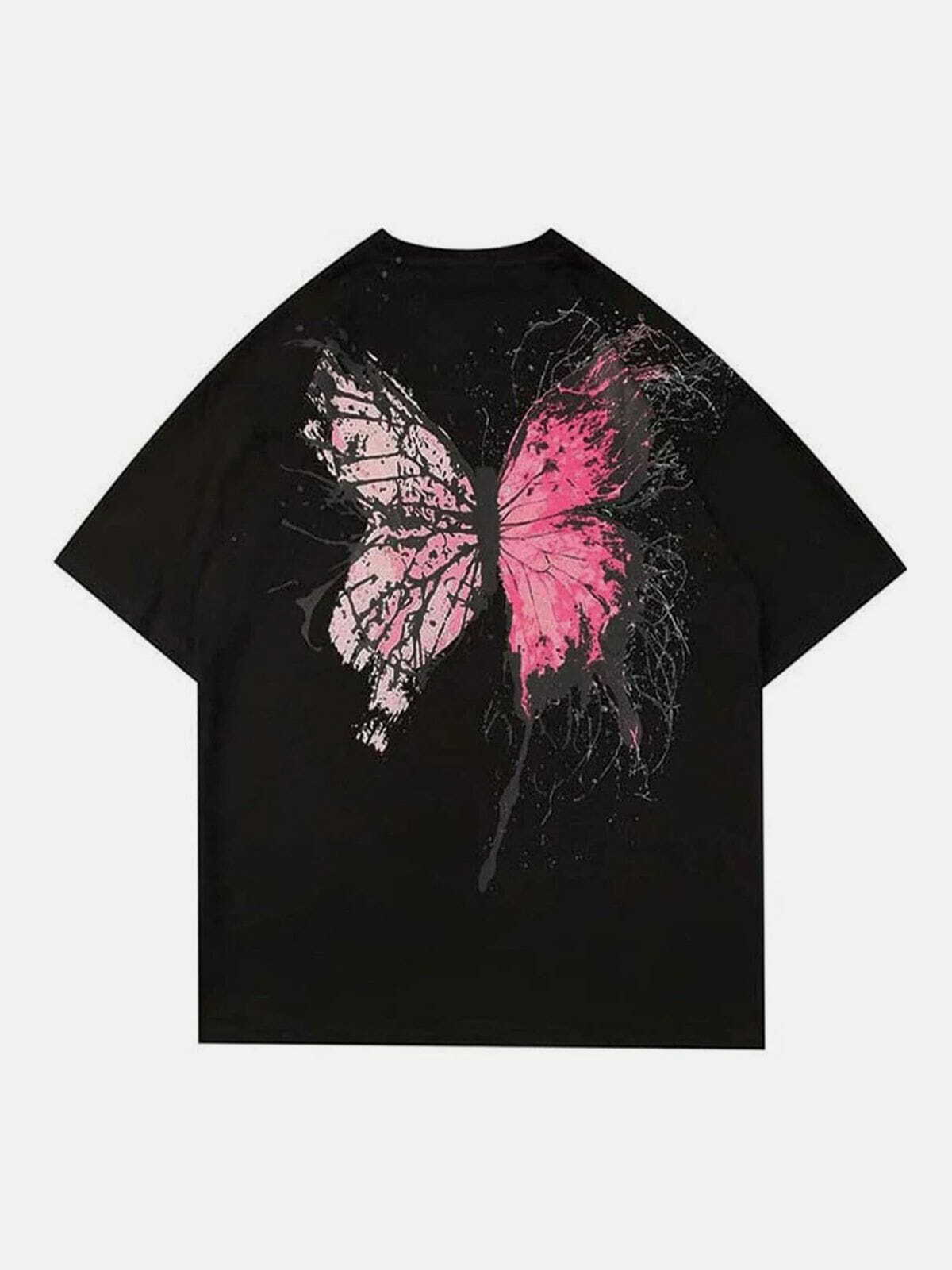 Y2K Grunge 'Crack Butterfly' Tee - Retro 90s Summer Outfit, Perfect for Parties & Festivals