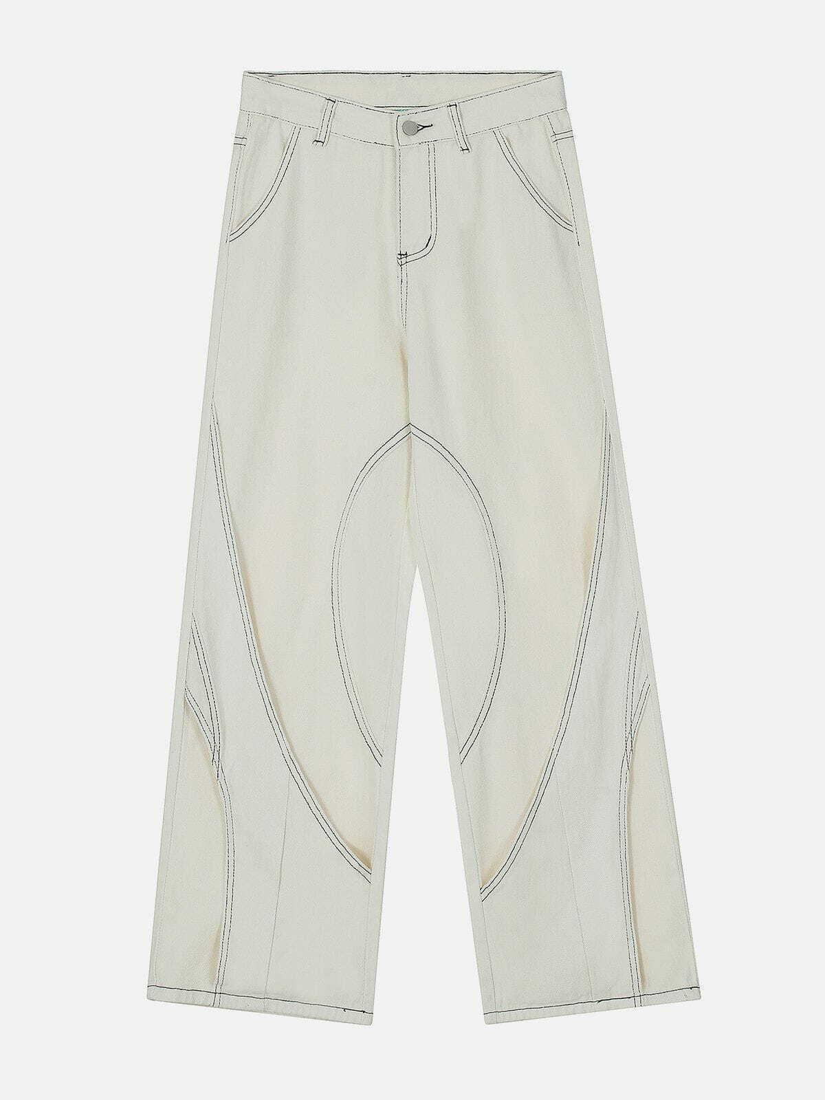 Y2K Grunge Curve Jeans - Retro 90s Summer Outfit, Perfect for Y2K Party & Club Looks