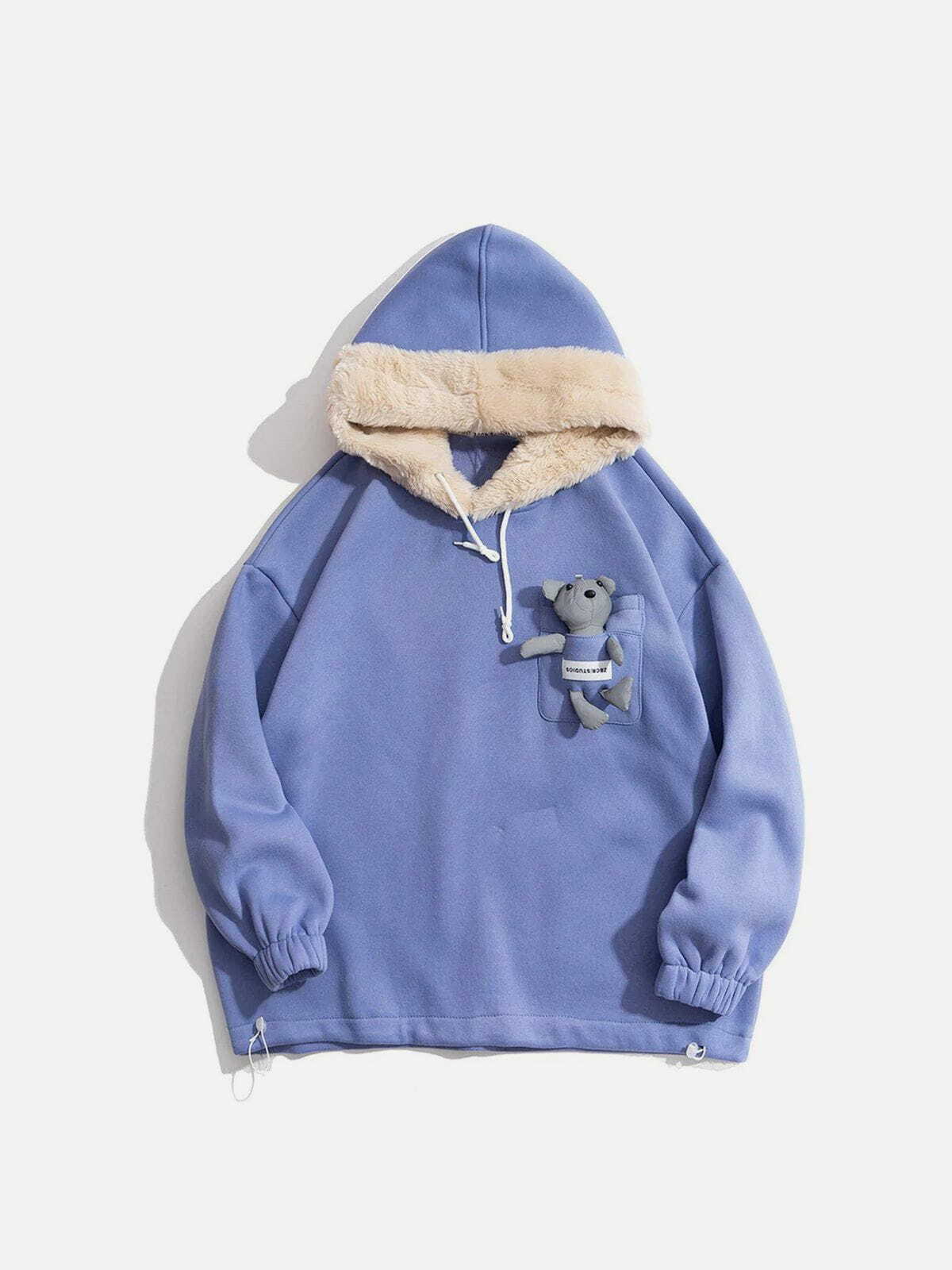 Y2K Grunge Cute Doll Warm Hoodie - Retro 90s Summer Outfit with Y2K Style and Vibes