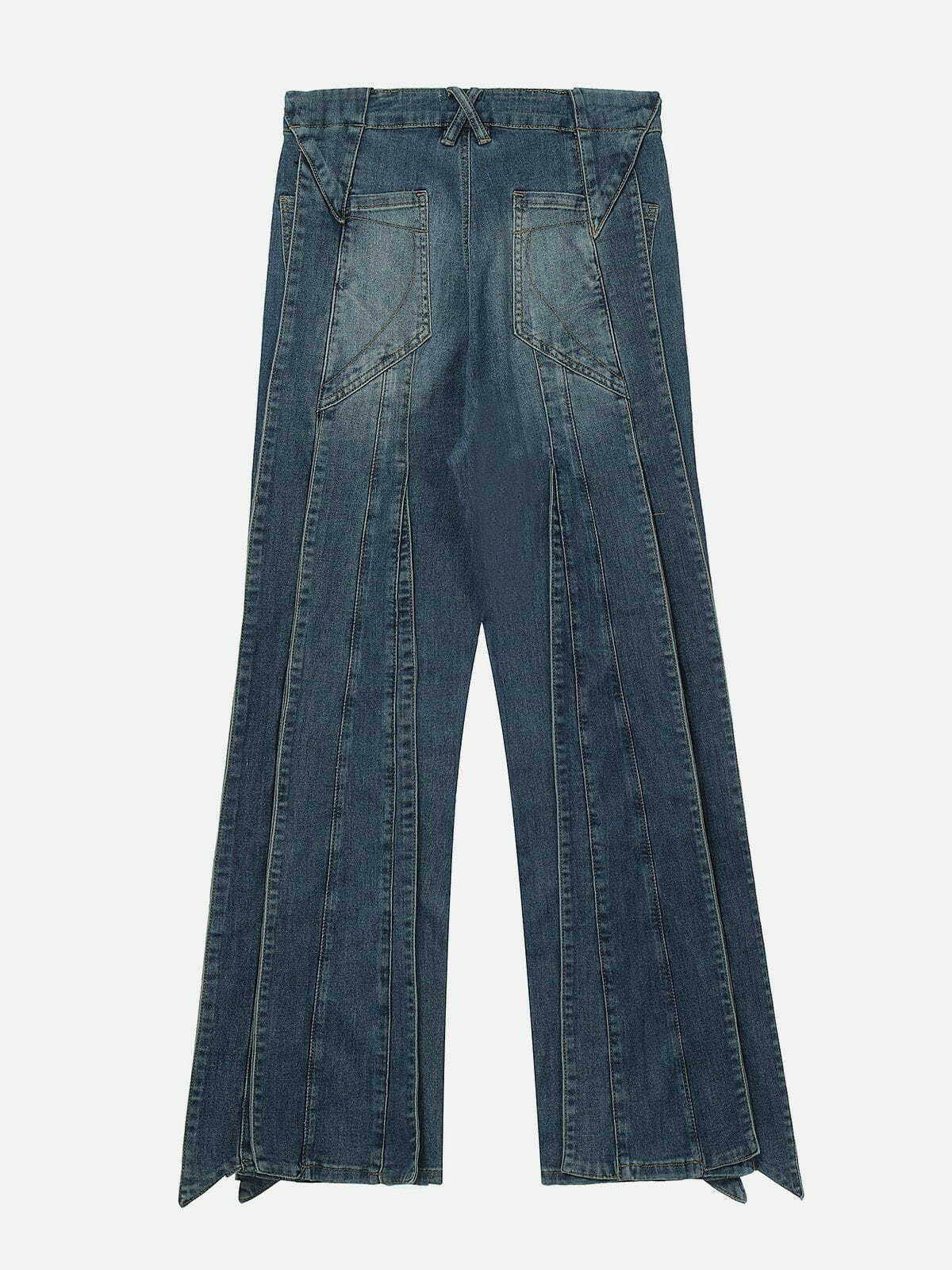 Y2K Grunge Deconstruction Split Jeans - Retro 90s Fashion for Summer Outfits & Parties