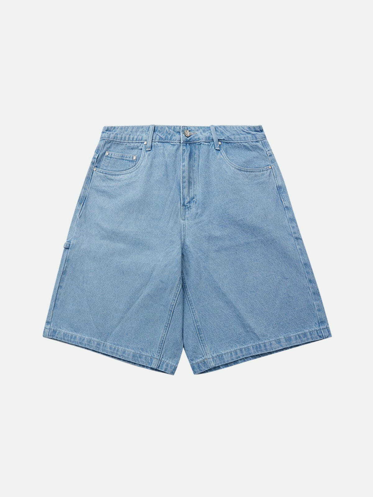 Y2K Grunge Denim Shorts Outfit - Retro 90s Summer Style for Y2K Party & Beach Vibes