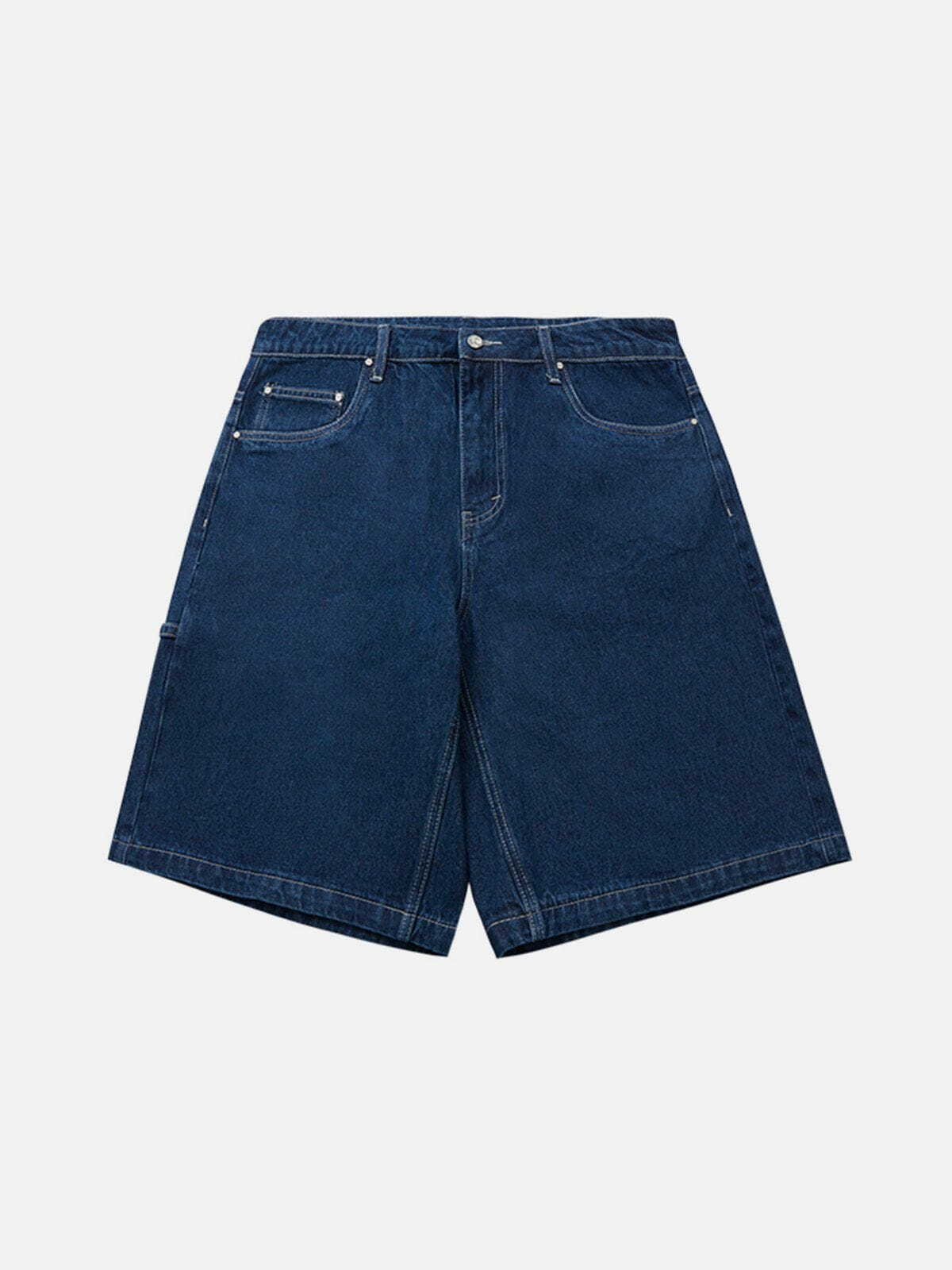 Y2K Grunge Denim Shorts Outfit - Retro 90s Summer Style for Y2K Party & Beach Vibes