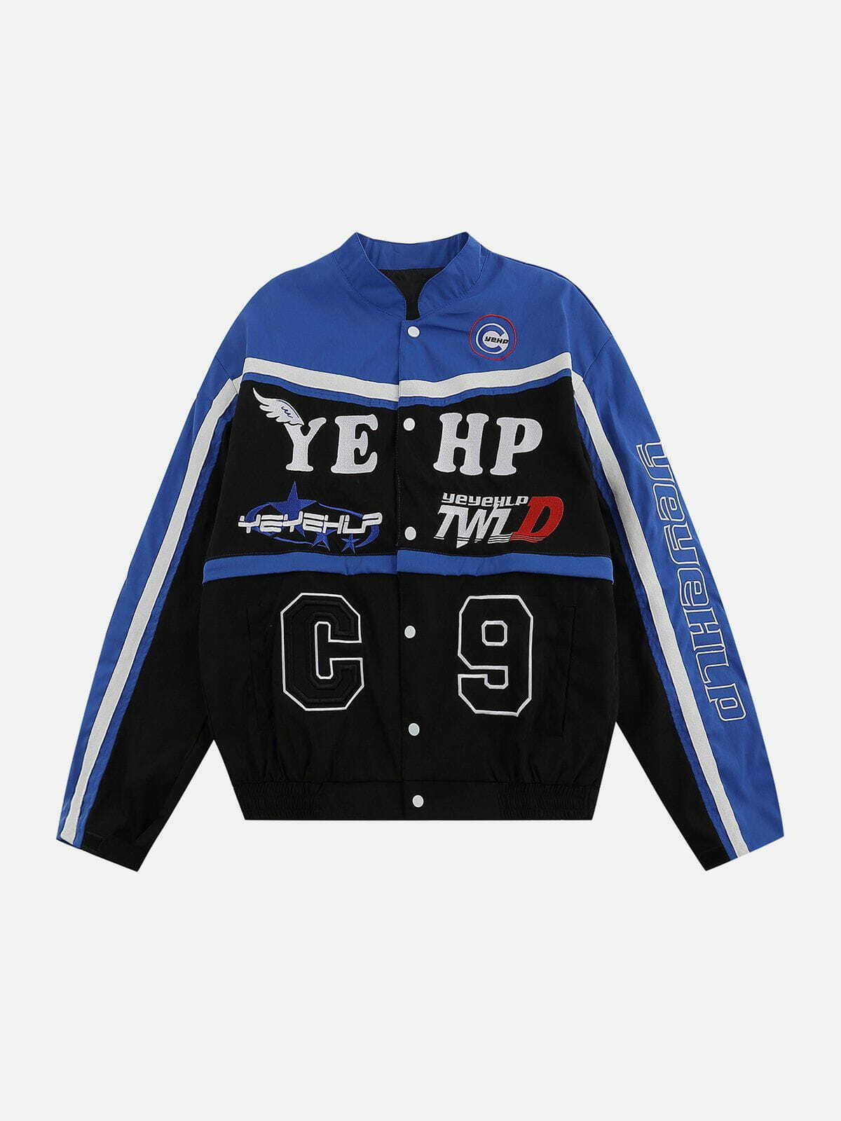 Y2K Grunge Detachable Hem Racing Jacket - Retro 90s Summer Outfit for Party & Club