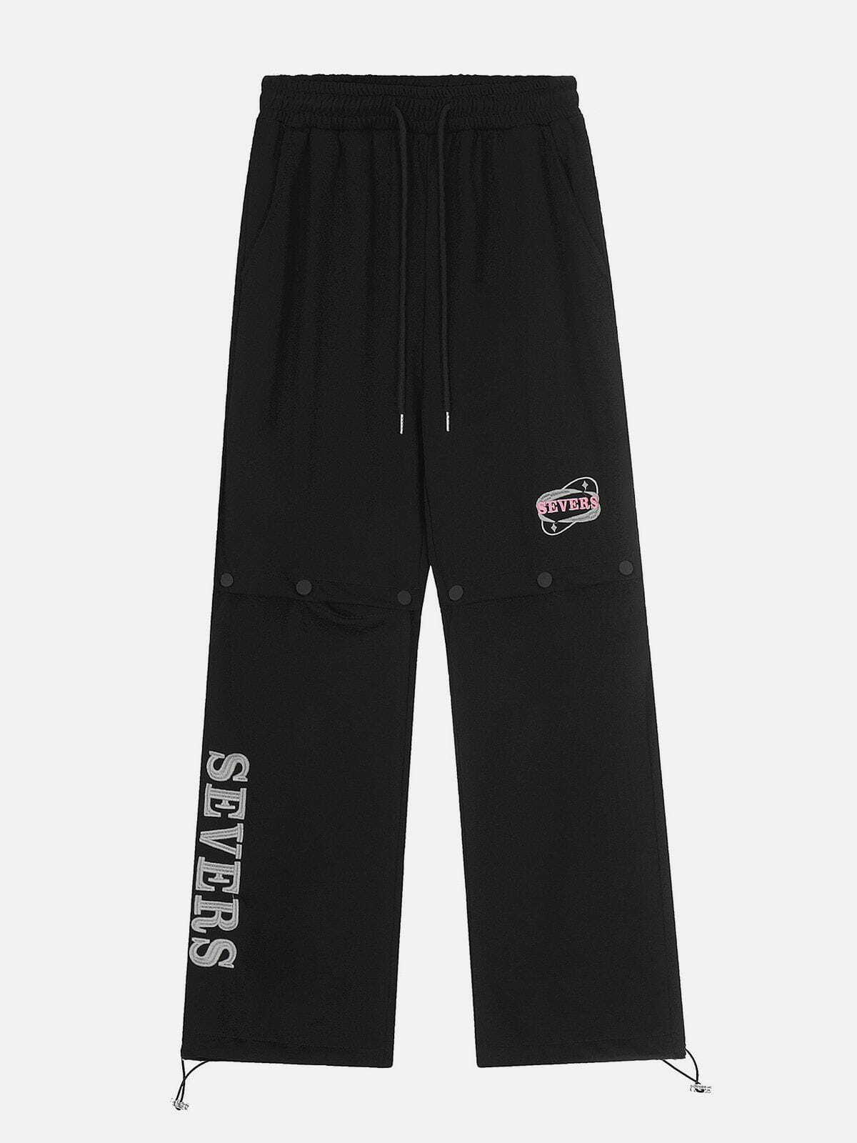 Y2K Grunge Detachable Print Sweatpants - Retro 90s Summer Outfit for Y2K Vibes