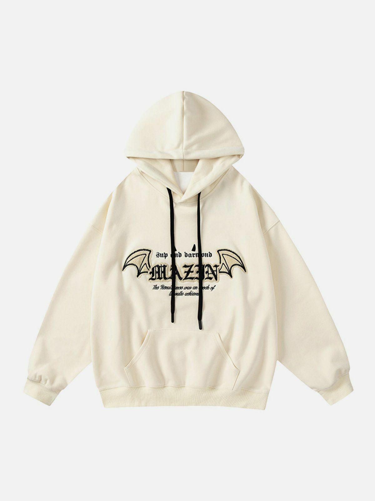 Y2K Grunge Devil's Wings Embroidery Hoodie - Retro 90s Summer Outfit for Y2K Vibes