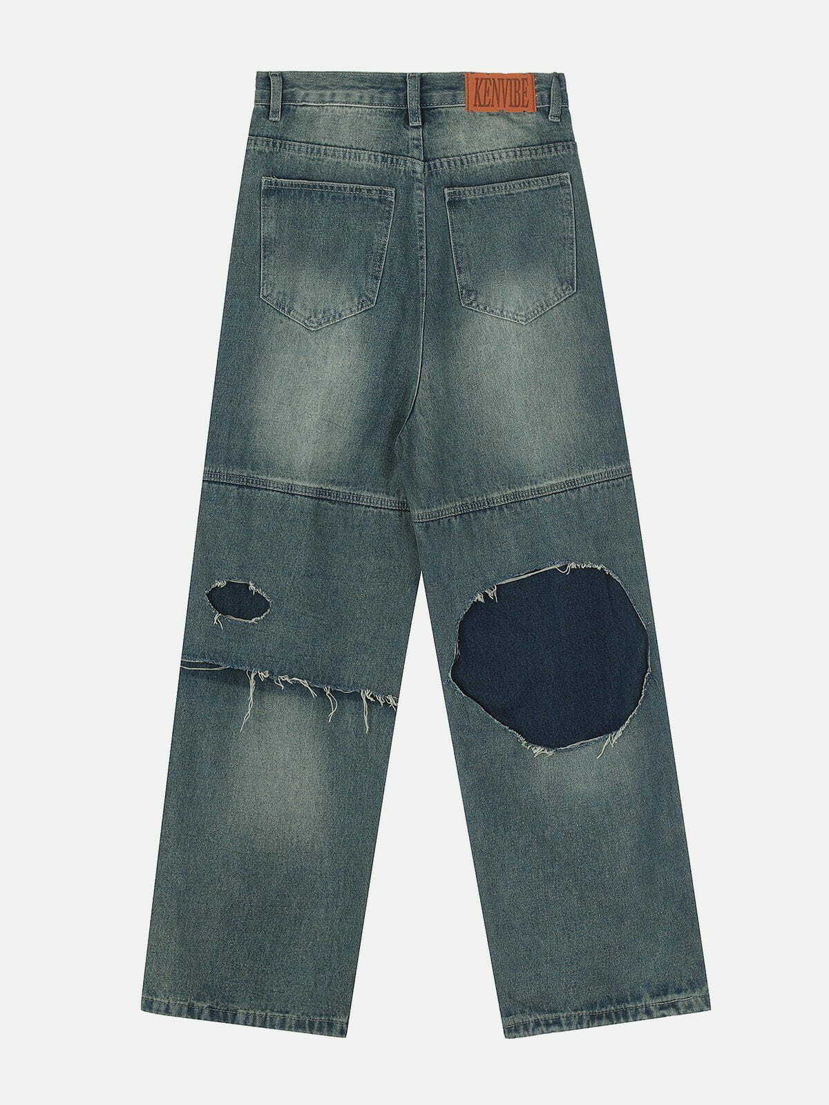 Y2K Grunge Distressed Fringe Jeans - Retro 90s Summer Outfit for Y2K Vibes