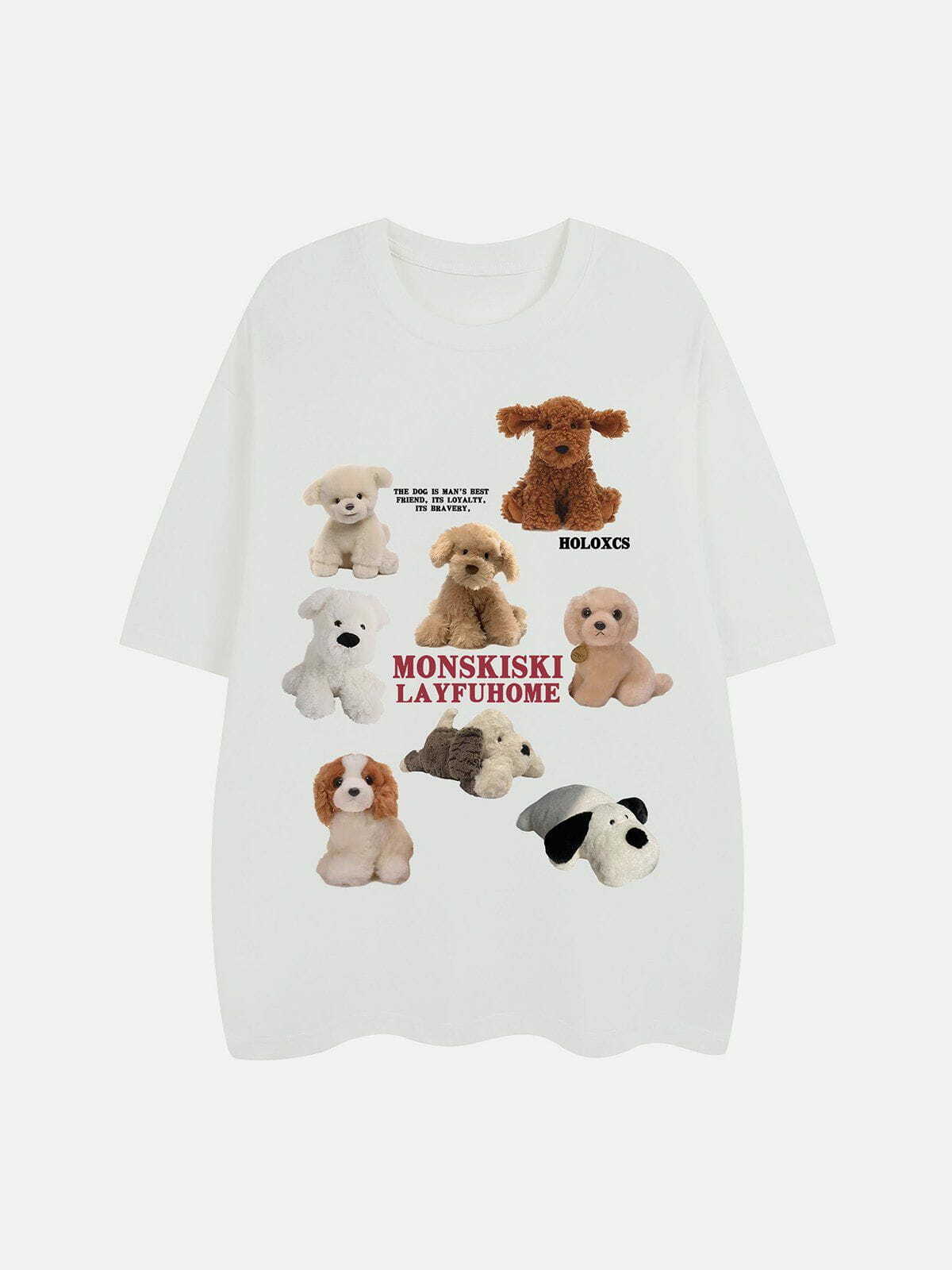 Y2K Grunge Dogs Print Tee - Retro 90s Summer Outfit, Perfect for Y2K Party Vibes