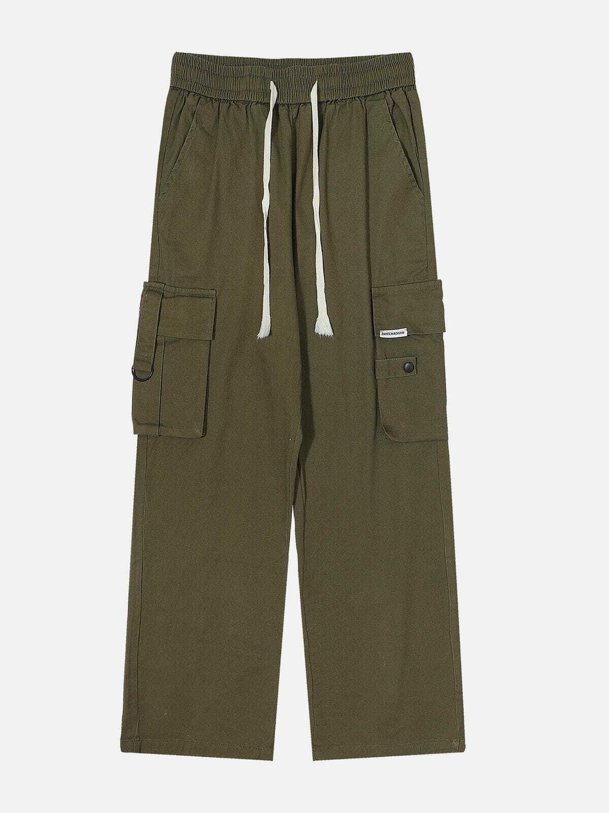 Y2K Grunge Drawstring Cargo Pants - Retro 90s Summer Outfit for Y2K Party & Club Looks