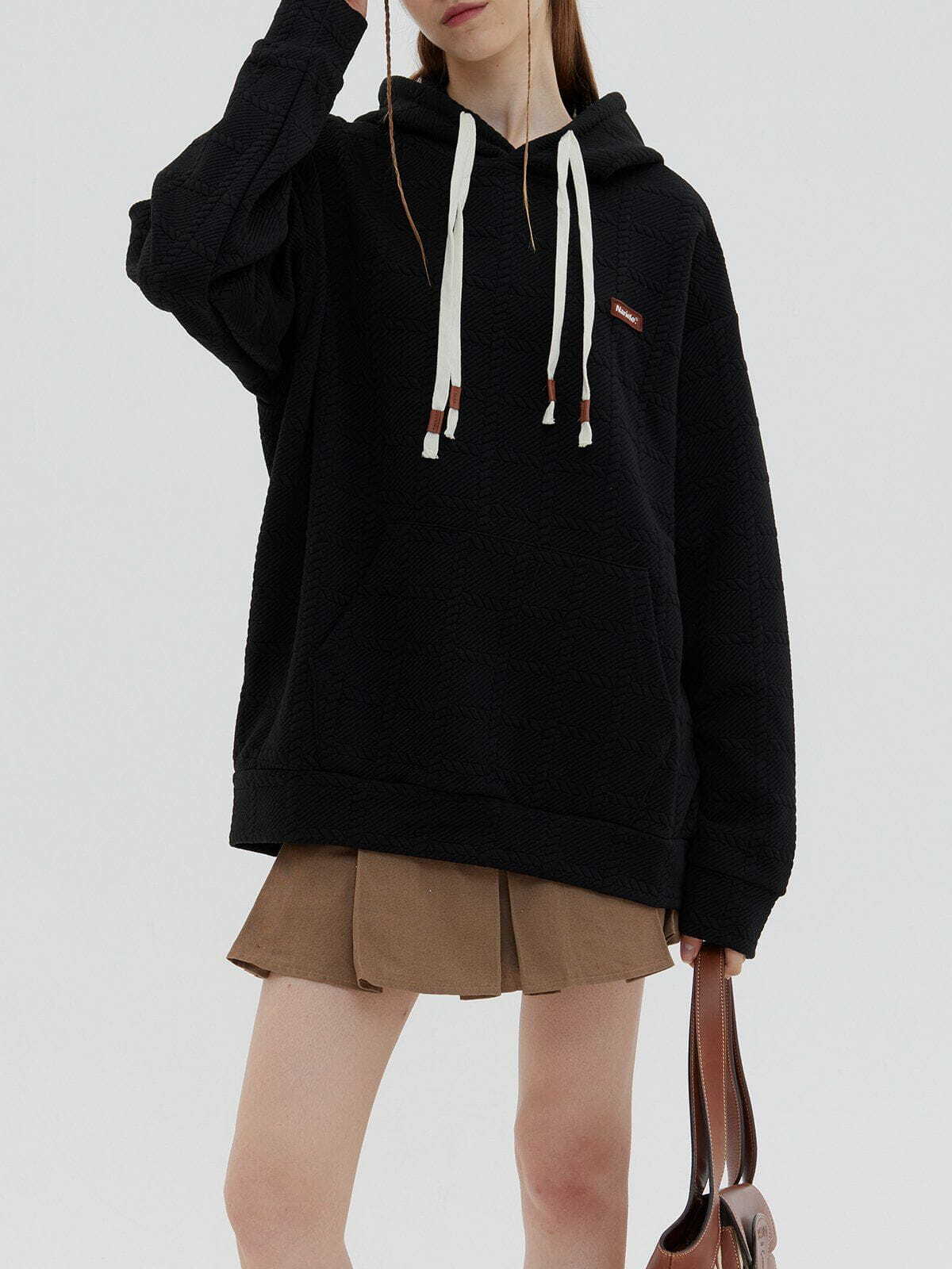 Y2K Grunge Drawstring Hoodie - Retro 90s Summer Outfit, Y2K Party & Club Essential