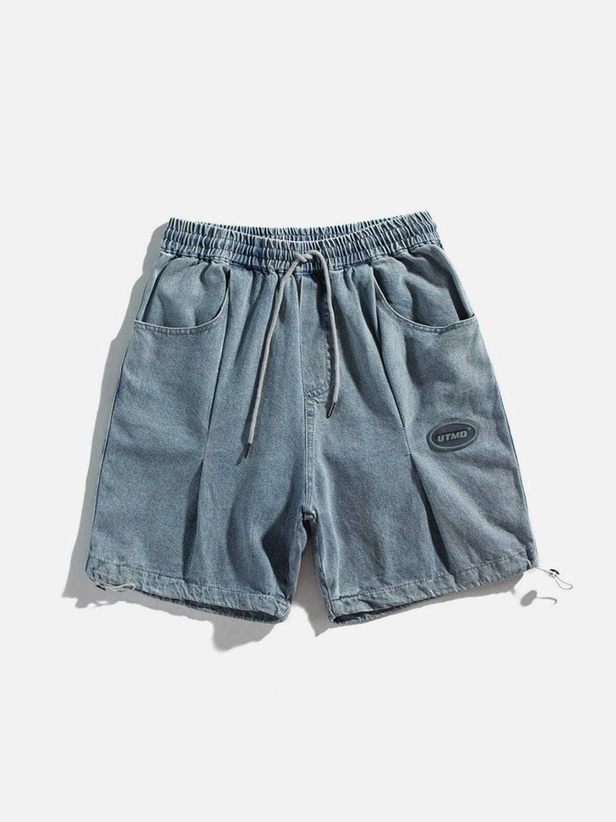 Y2K Grunge Drawstring Label Shorts - Retro 90s Summer Outfit for Y2K Vibes & Parties